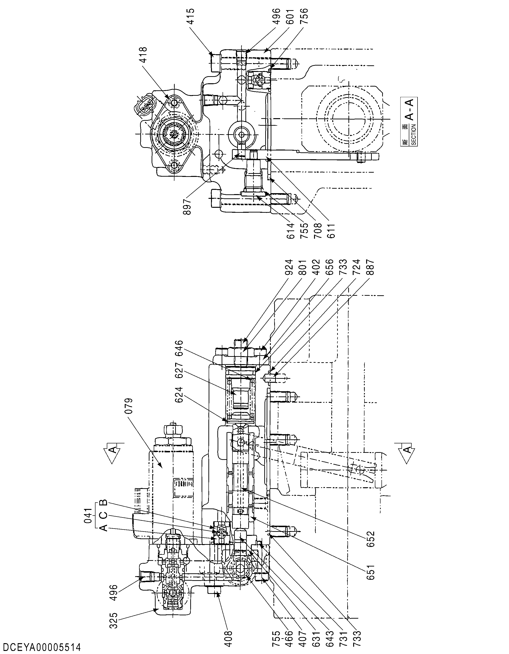 Схема Насос регулятор HITACHI EH5000AC-3-C