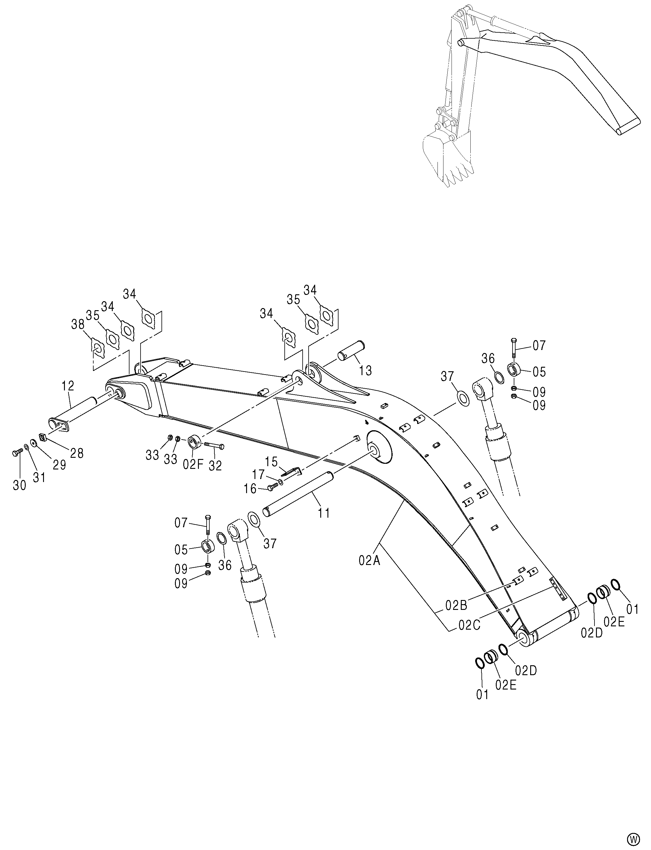 Схема STD. стрела HITACHI ZX130K