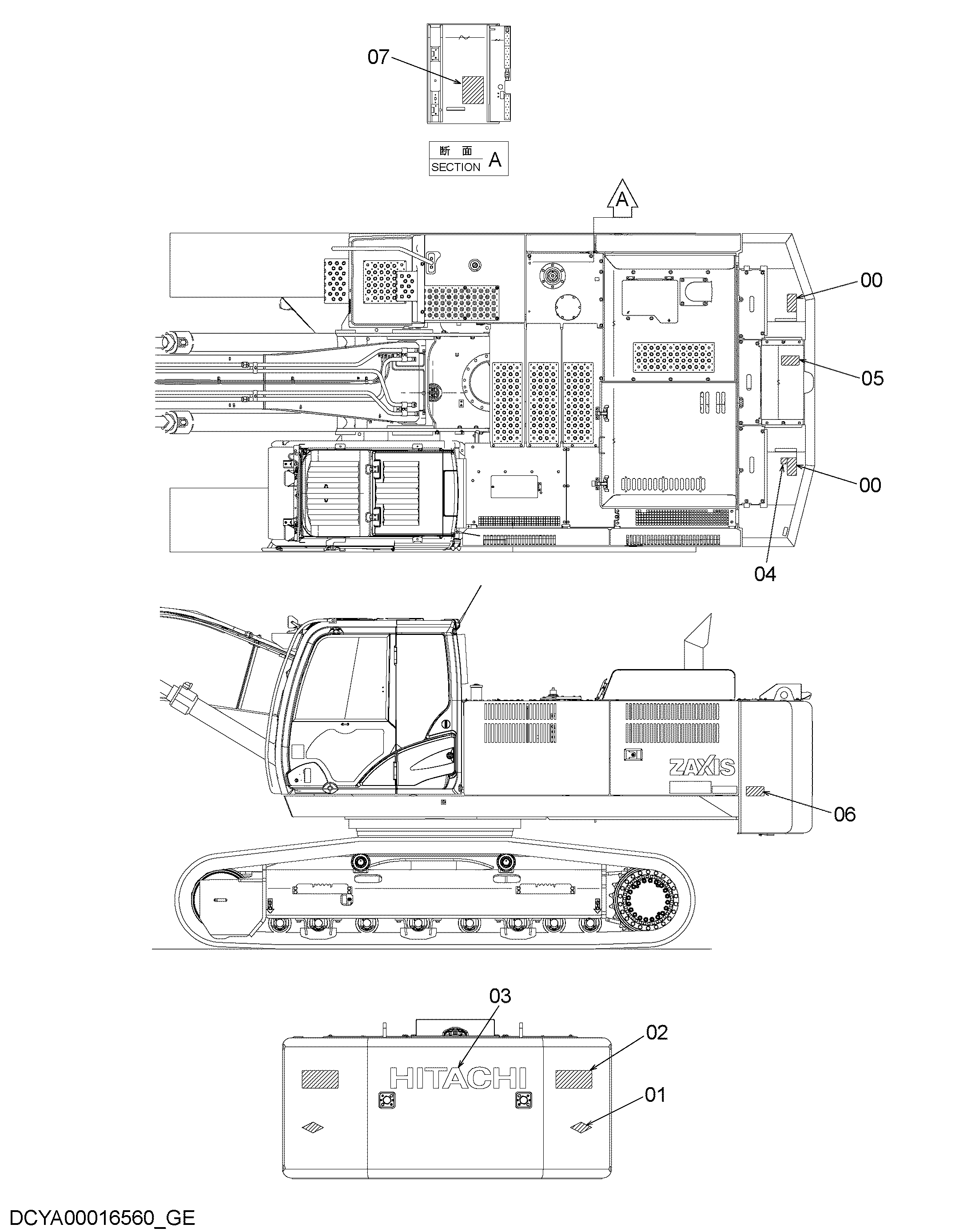Схема Информационная табличка (герман) HITACHI ZX350LC-5B