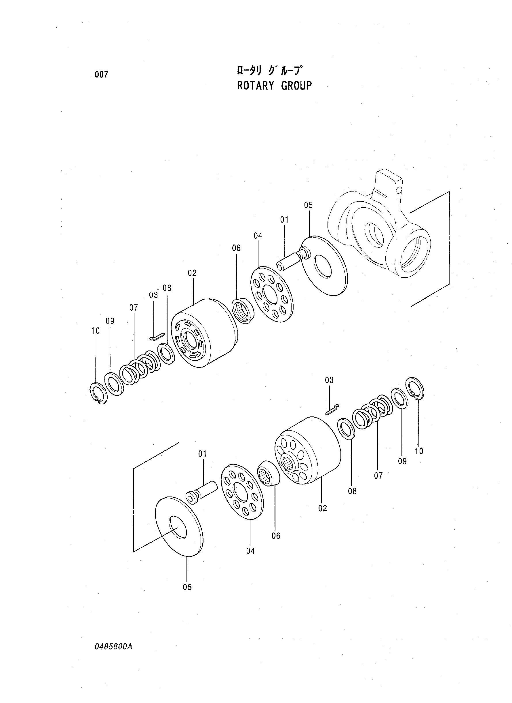 Схема Поворотный группа HITACHI EX60WD-2