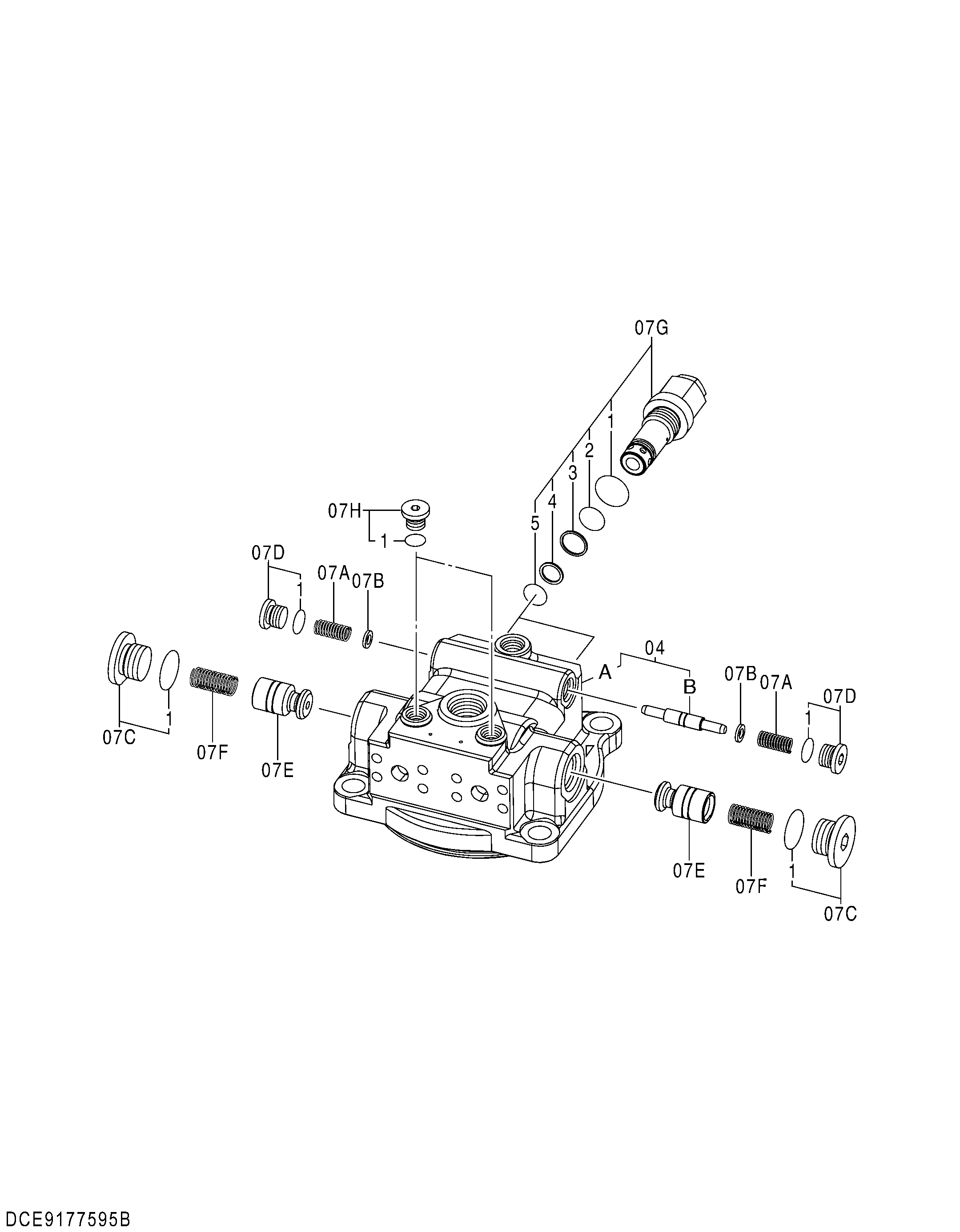 Схема Тормозной клапан HITACHI ZX140W-3DARUMA