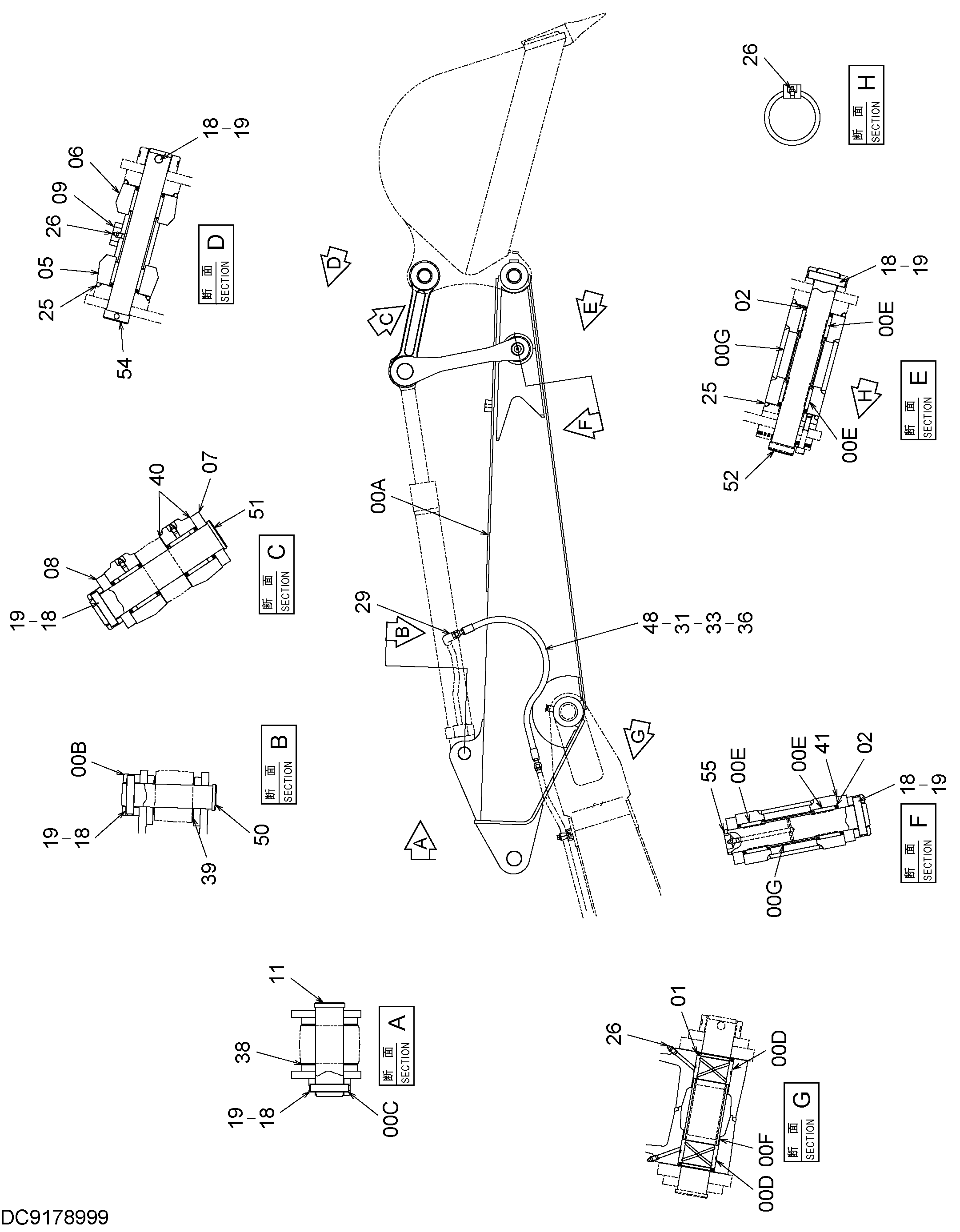 Схема Рукоять HITACHI EX90L-5