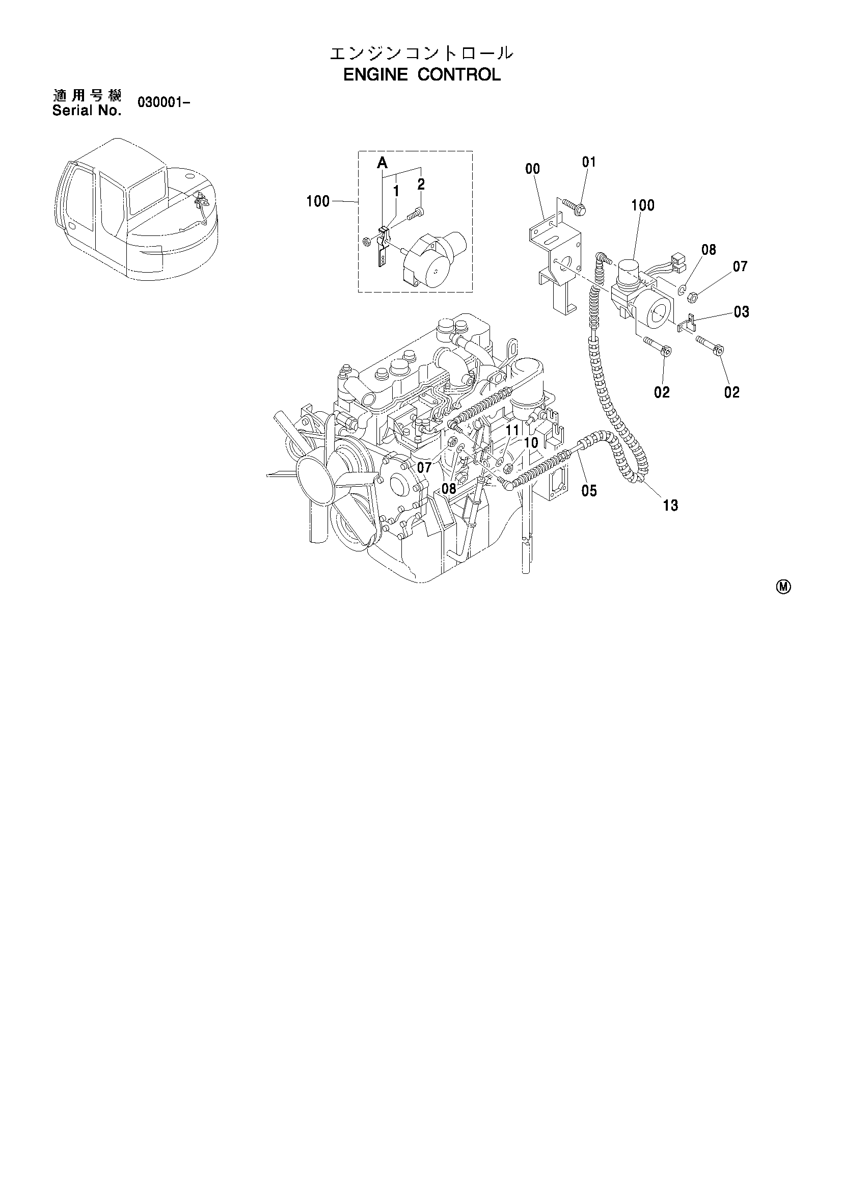Схема Управление двигателем HITACHI ZX75US