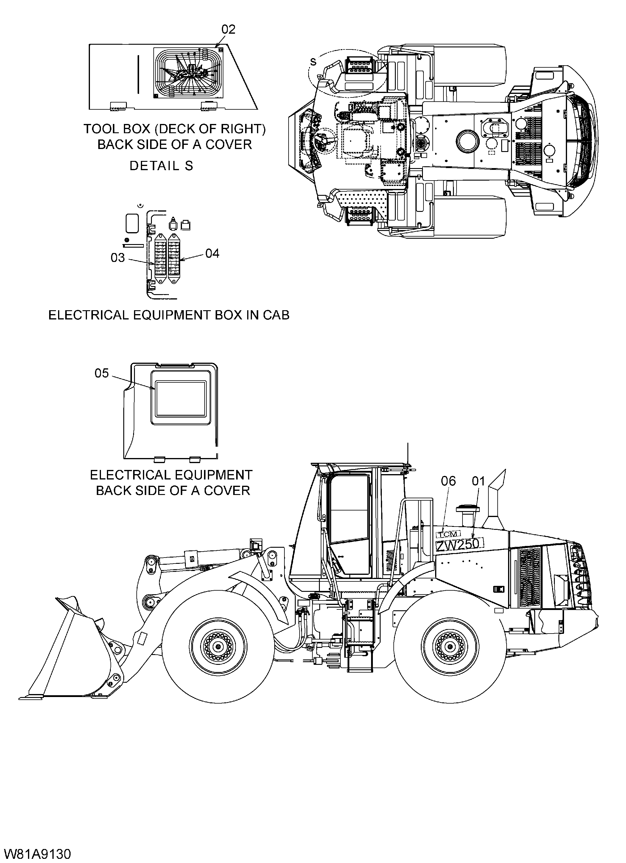 Схема Информационная табличка (1) [6CH] HITACHI ZW250