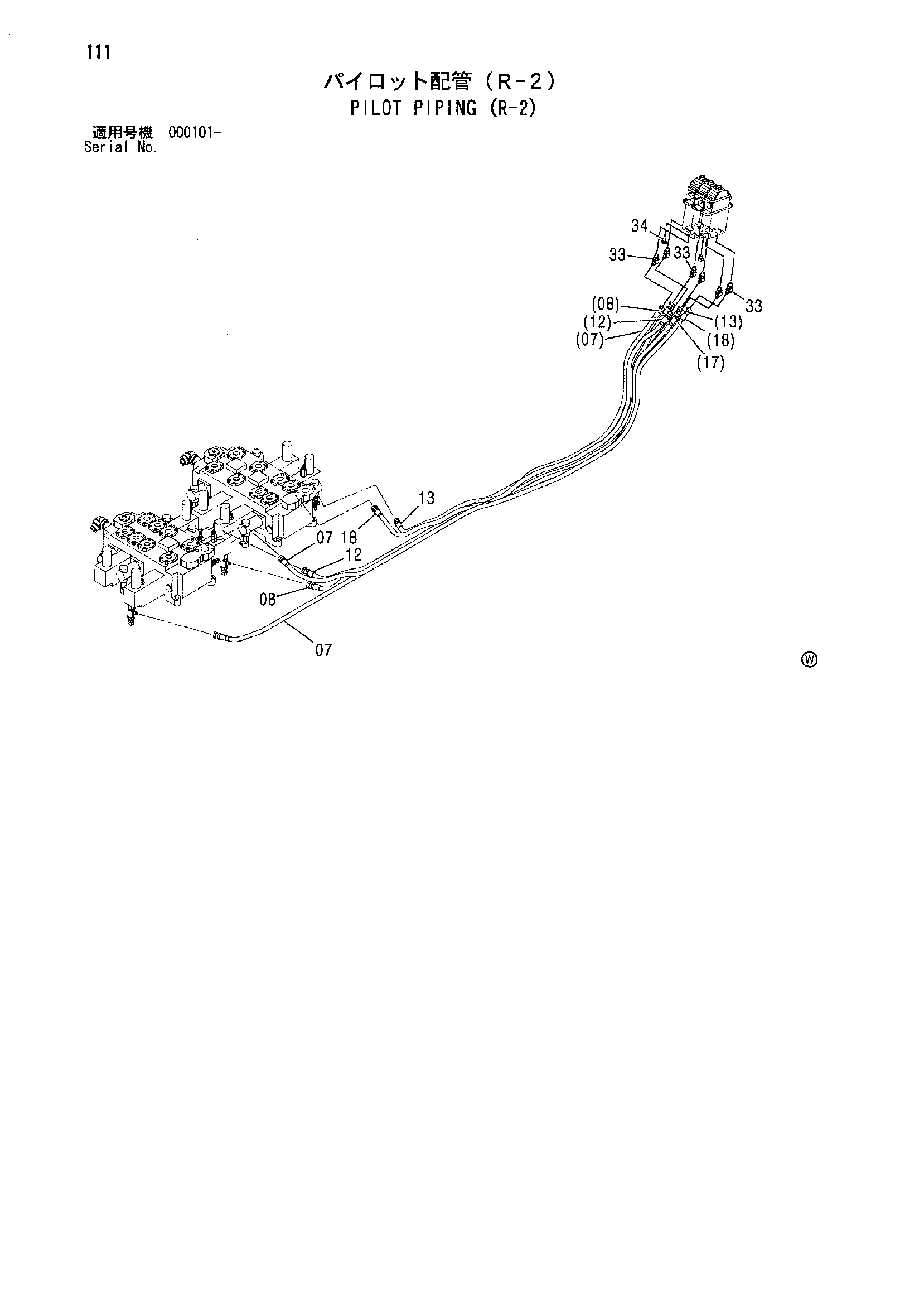 Схема Пилотные гидролинии (R-2) HITACHI SCX700-2