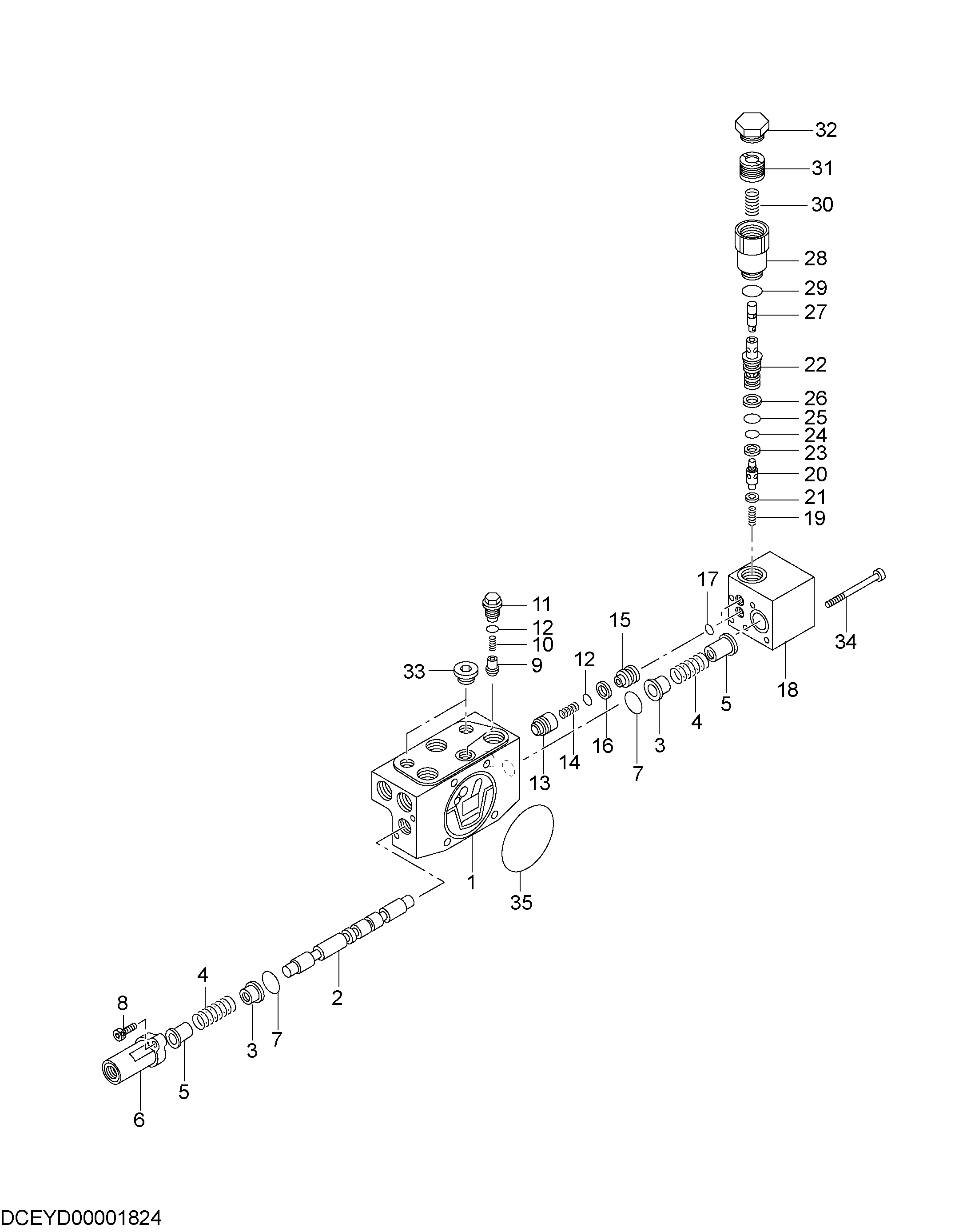 Схема Секция (стрела) HITACHI ZX35U-3