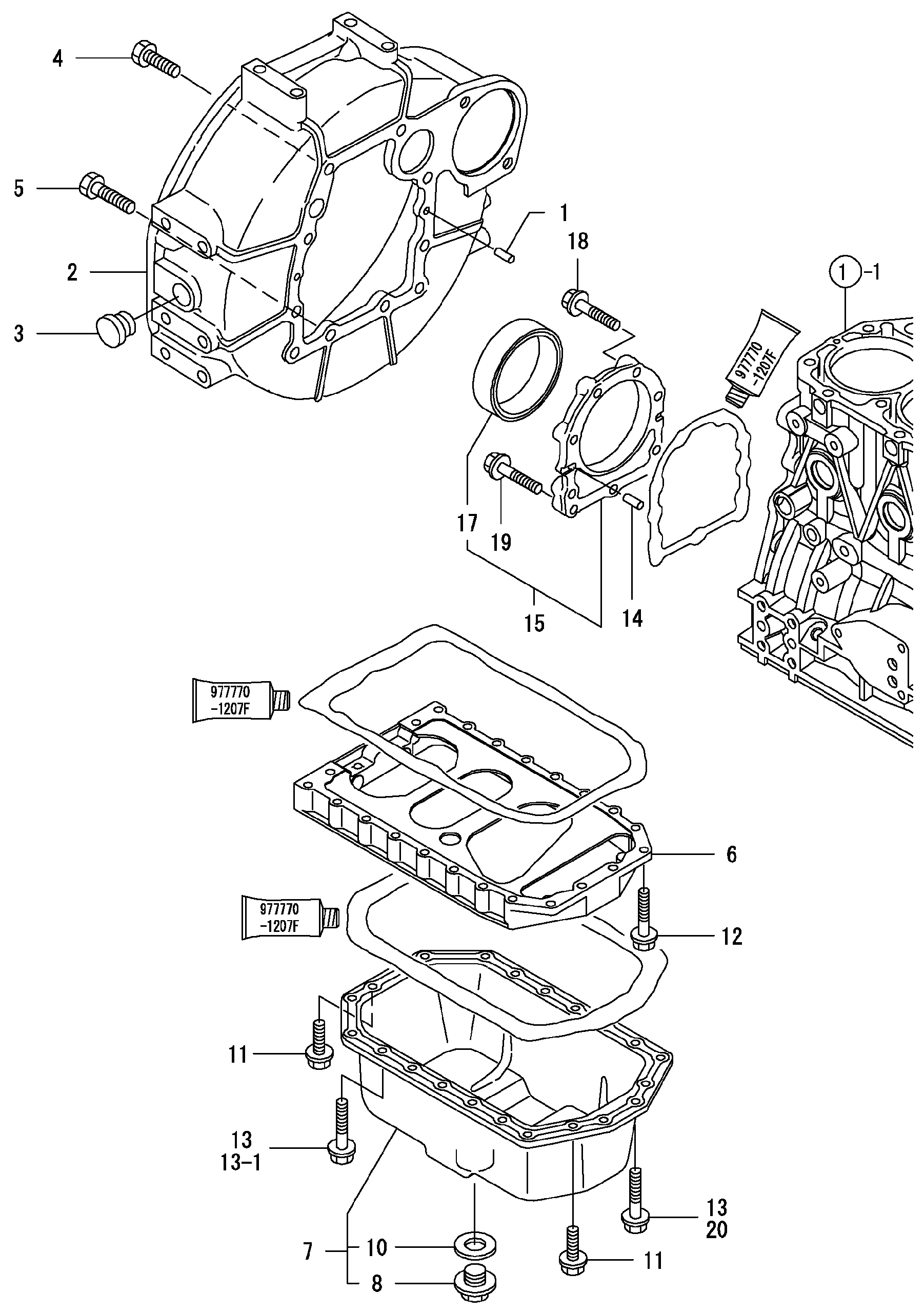 Схема Кожух маховика, масляный сумп HITACHI ZX30UR-3U
