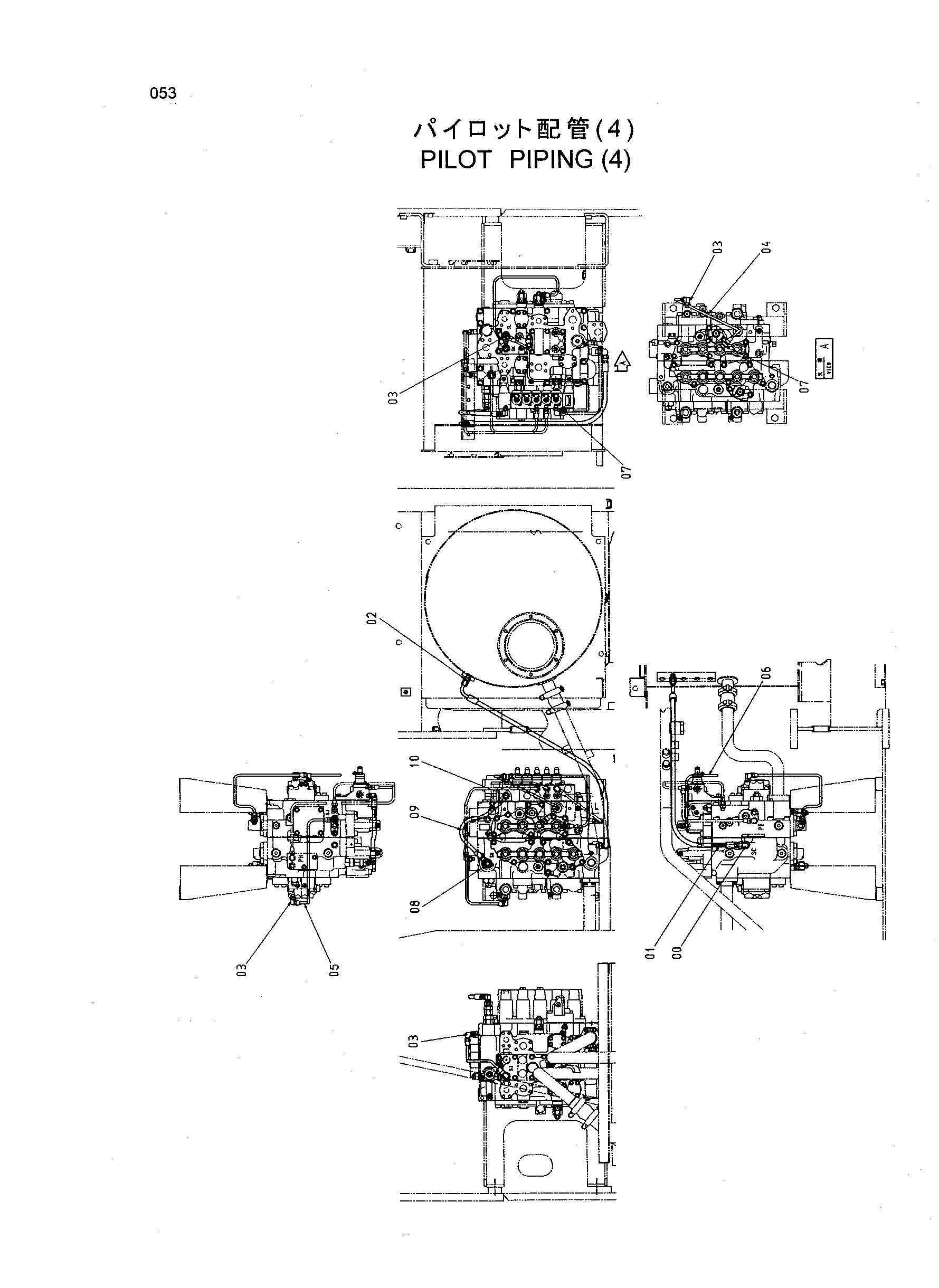 Схема Пилотные гидролинии (4) HITACHI HR1200SG