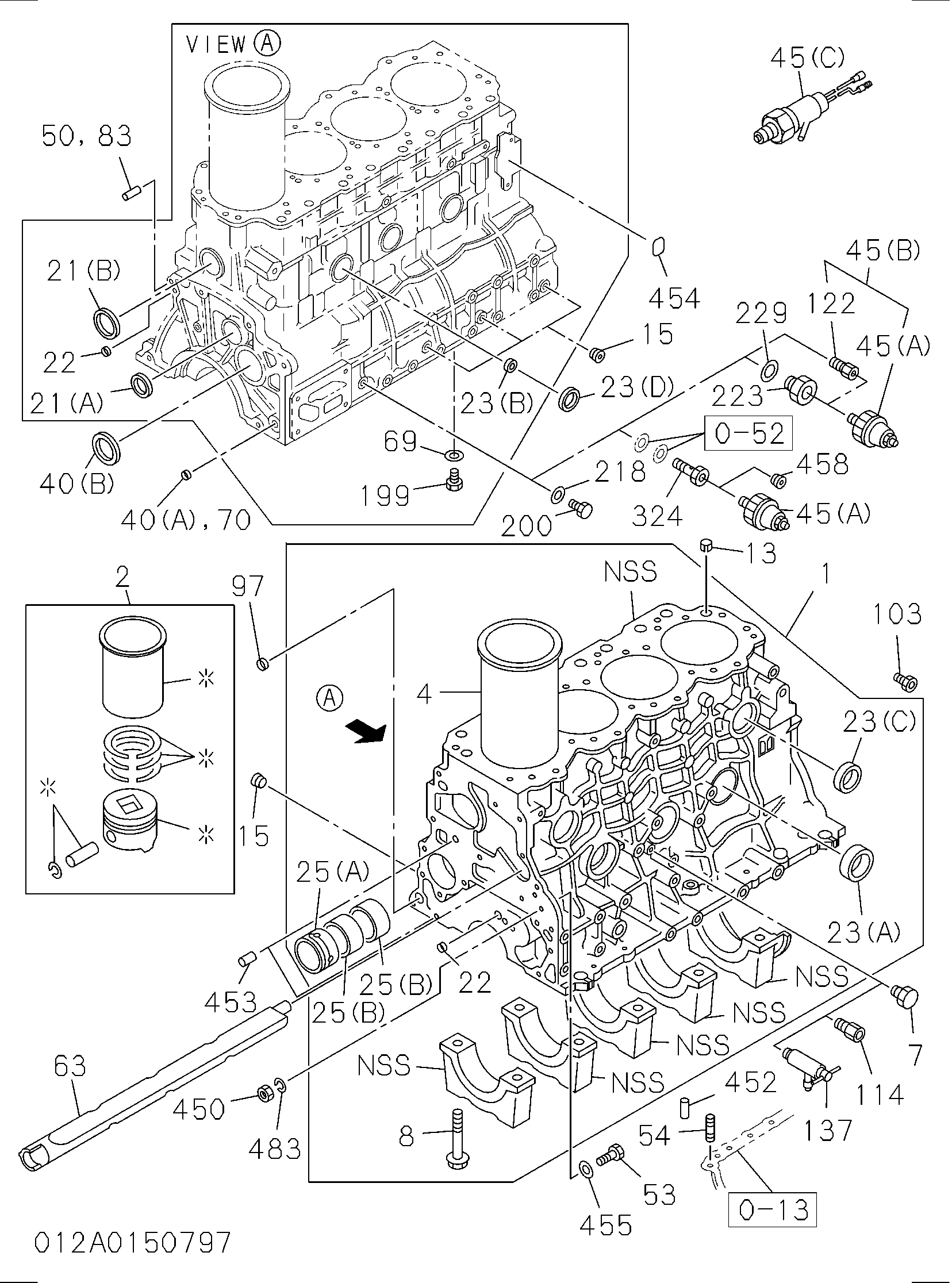 Схема Блок цилиндров HITACHI DX45MM-C
