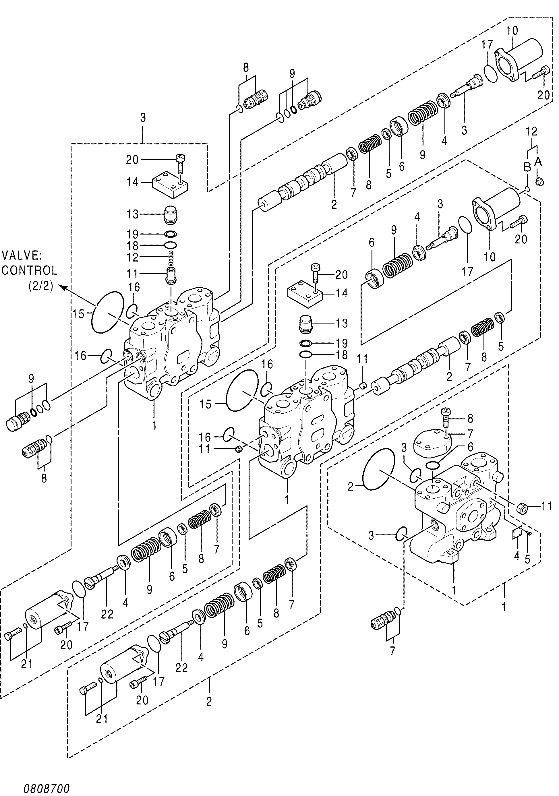 Схема Гидрораспределитель (1/2) HITACHI EX2600-6LD