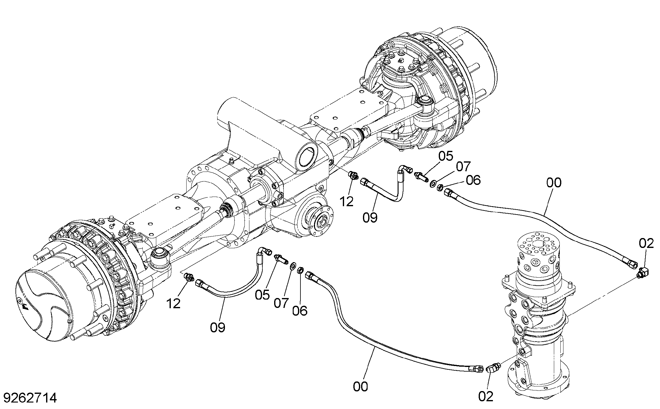 Схема Рулевое управление трубопроводы (водило) HITACHI ZX140W-3DARUMA