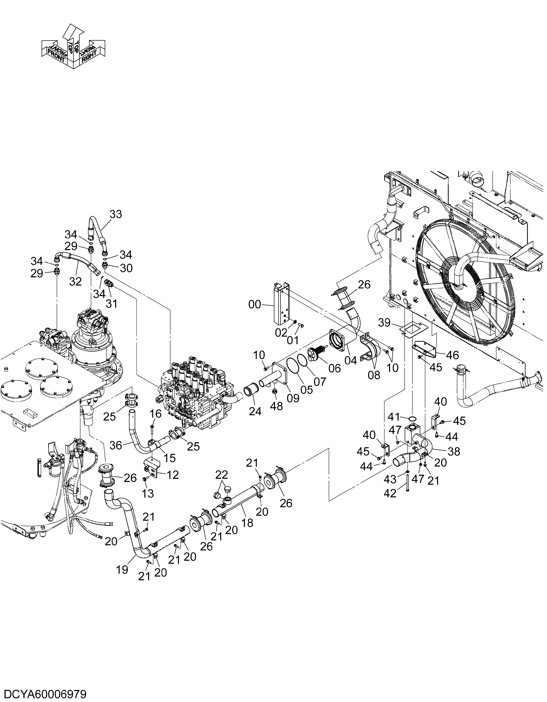 Схема Обратные трубопроводы (2) HITACHI ZX670LCR-5G