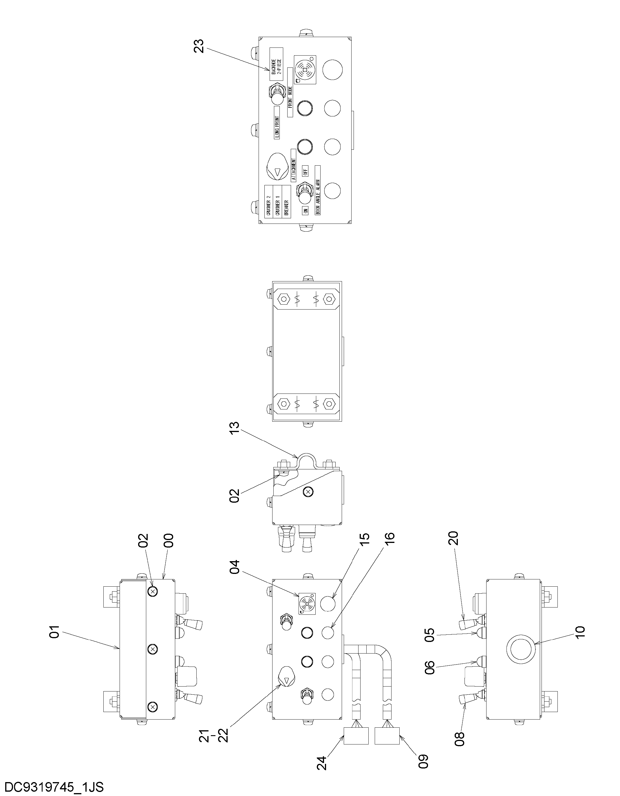 Схема Выключатель короб HITACHI ZX1800K-3