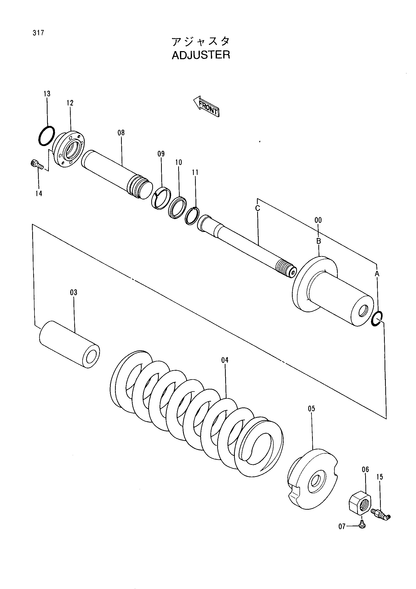 Схема Механизм натяжения HITACHI EX400-3