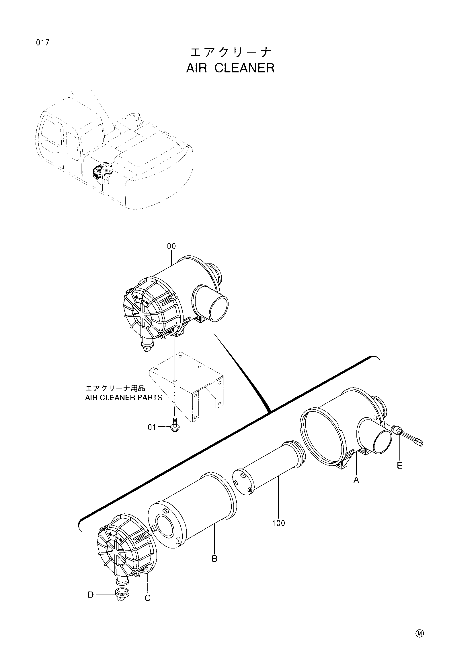 Схема Воздушный фильтр HITACHI EX200-5X JPN