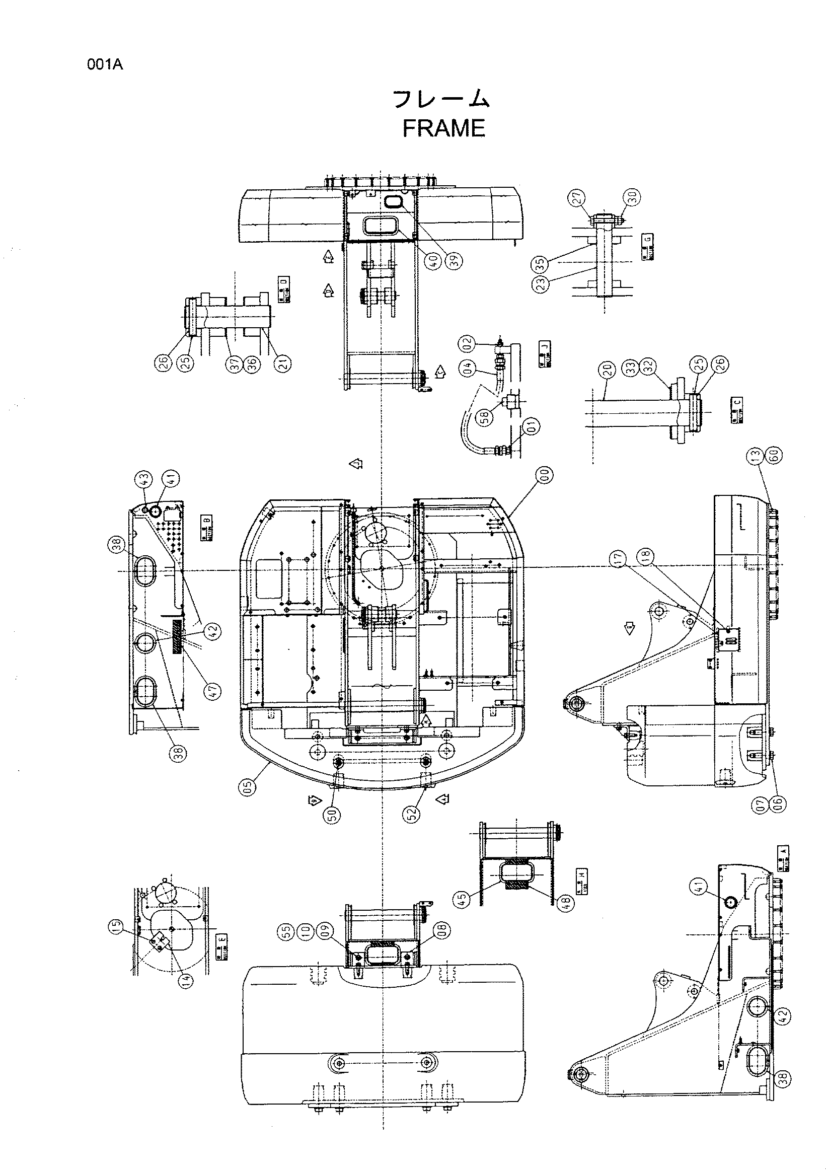 Схема Рама HITACHI HX120B