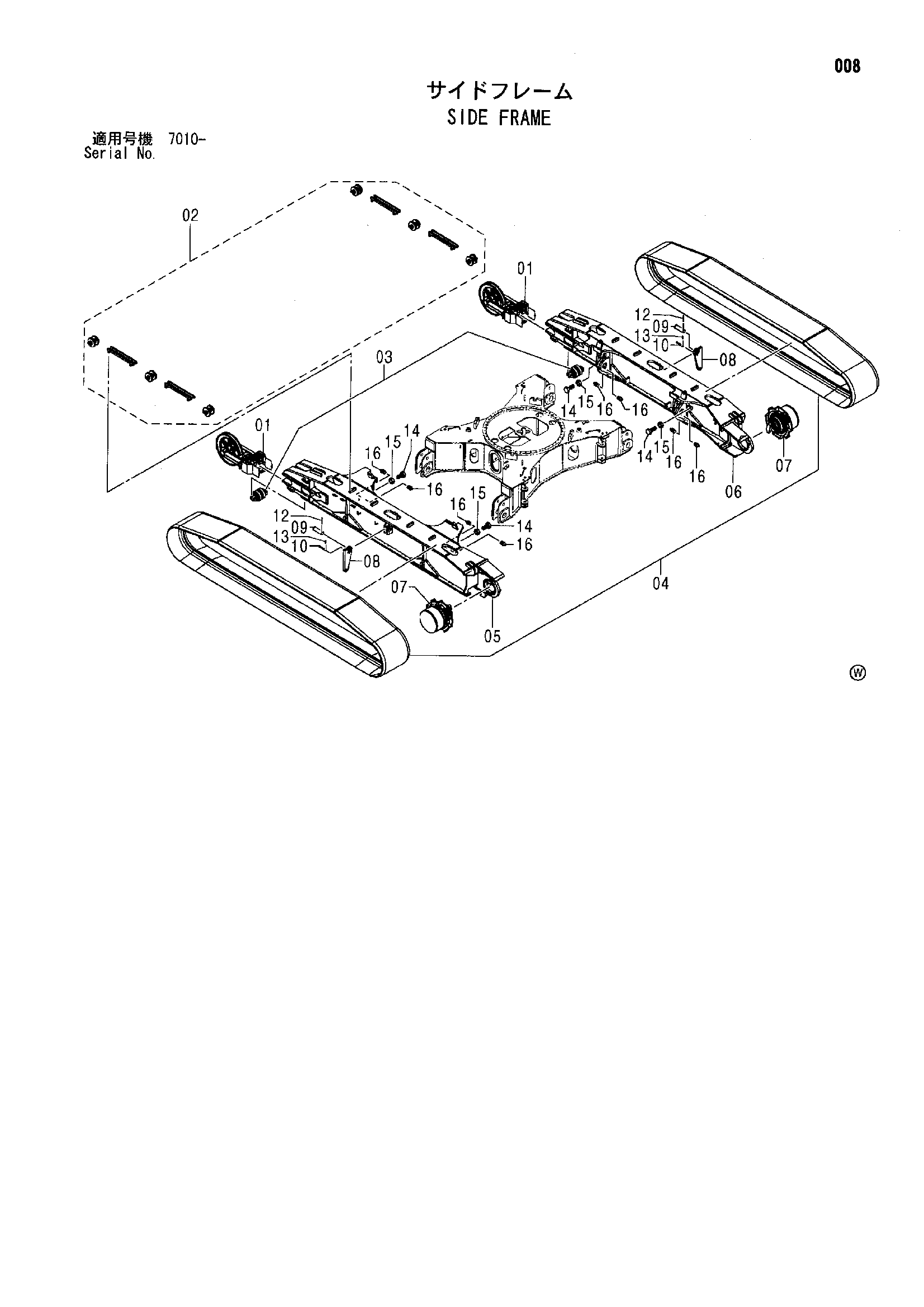 Схема Боковой рама HITACHI SCX1200-2