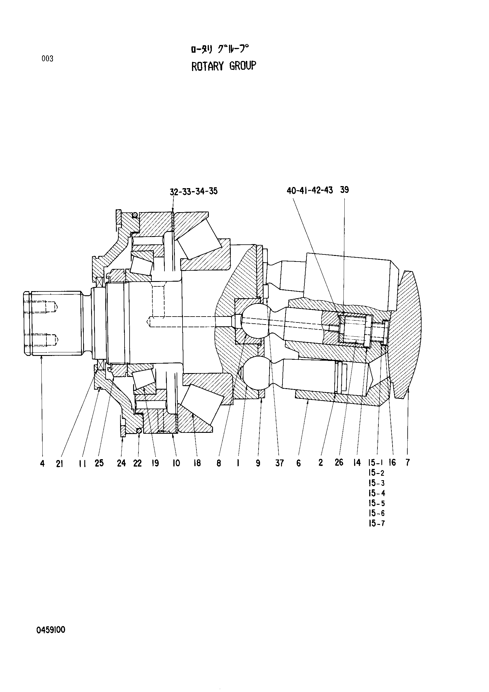 Схема Поворотный группа HITACHI EX400