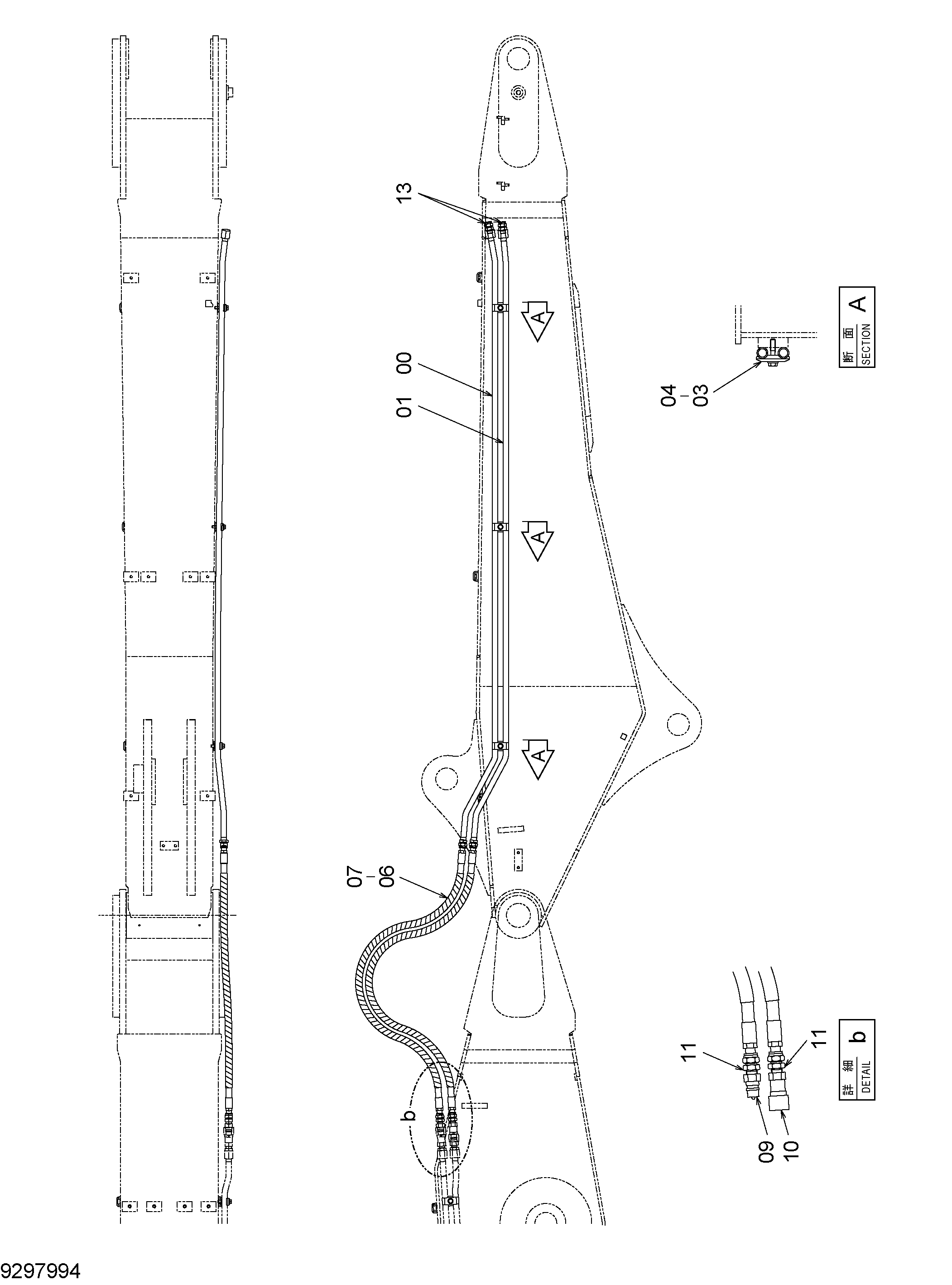Схема Корпус трубопроводы (2) HITACHI RX3300-3