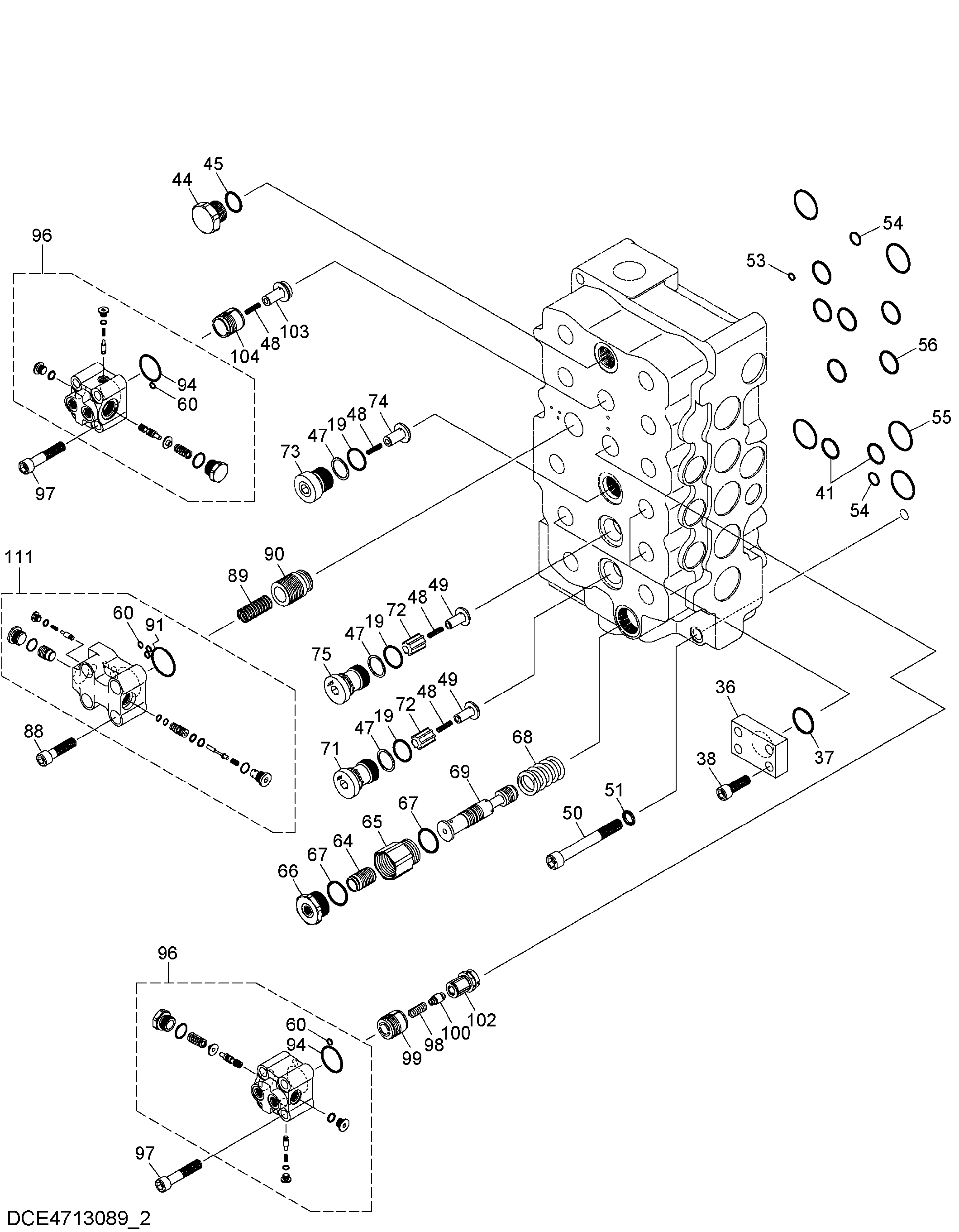 Схема Гидрораспределитель (2/4) HITACHI ZX870LC-5G