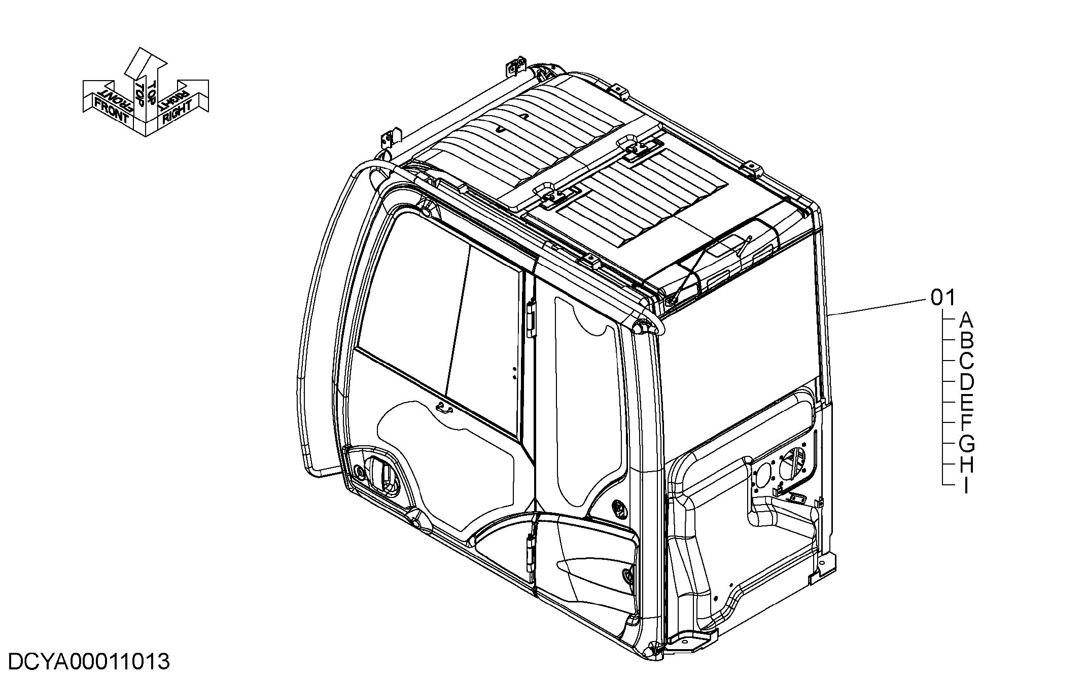 Схема Кабина (сателлите коммуникатионс) HITACHI ZX470-5G