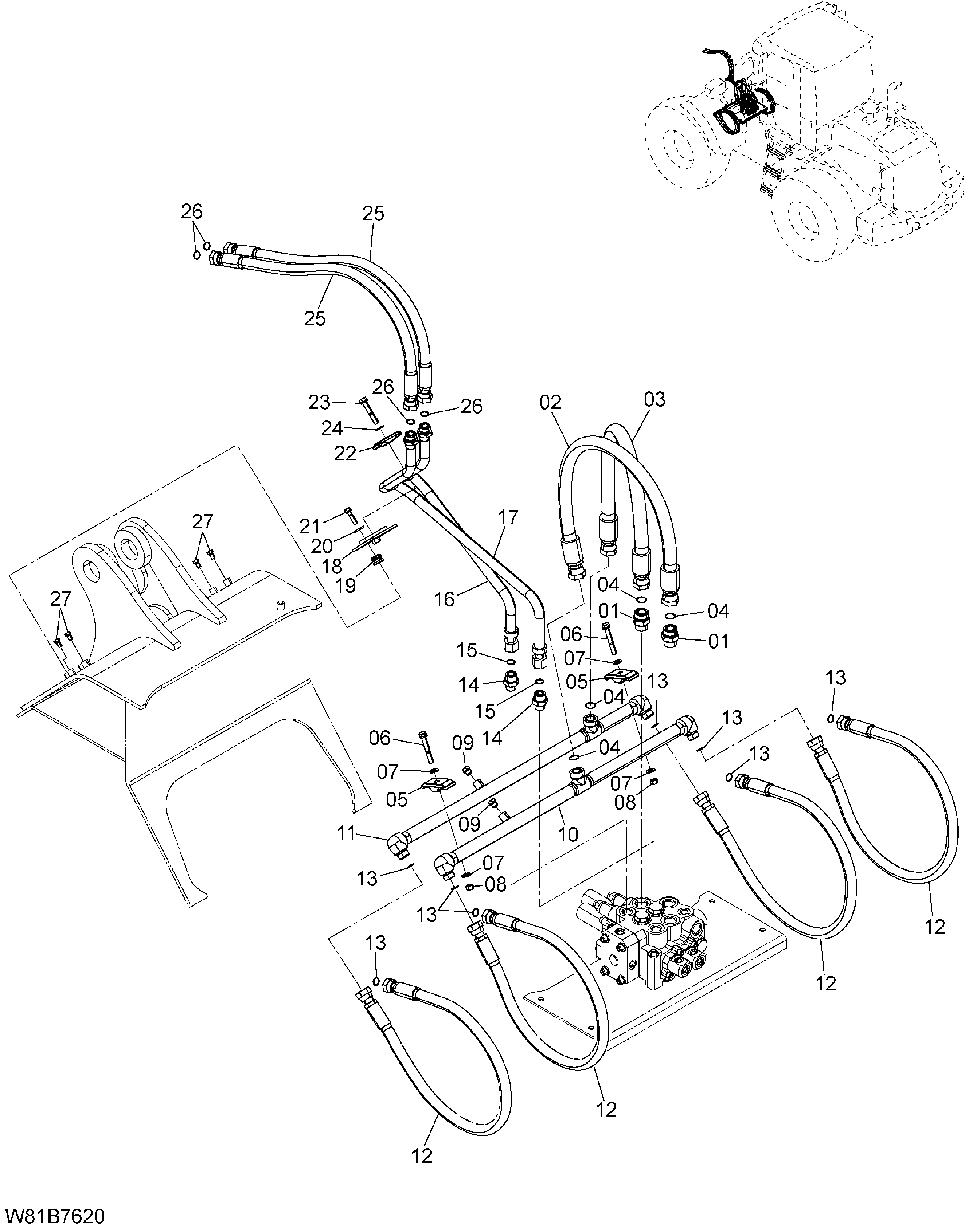 Схема Основные гидролинии(2) [6CE, H3E, HCE, HEE] HITACHI ZW150