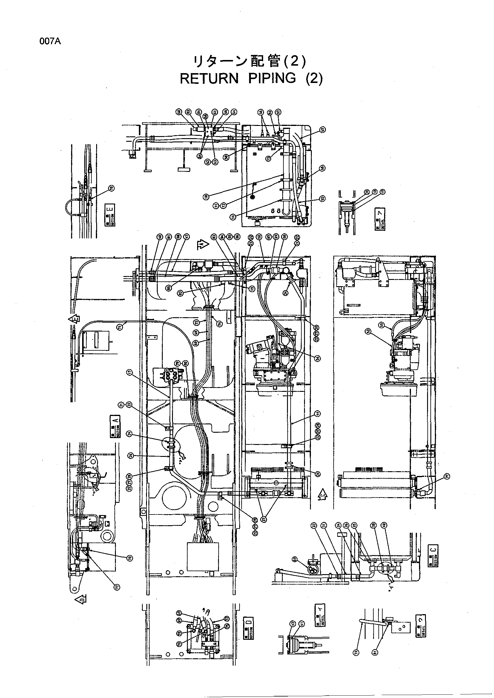 Схема Обратные трубопроводы (2) HITACHI CX500