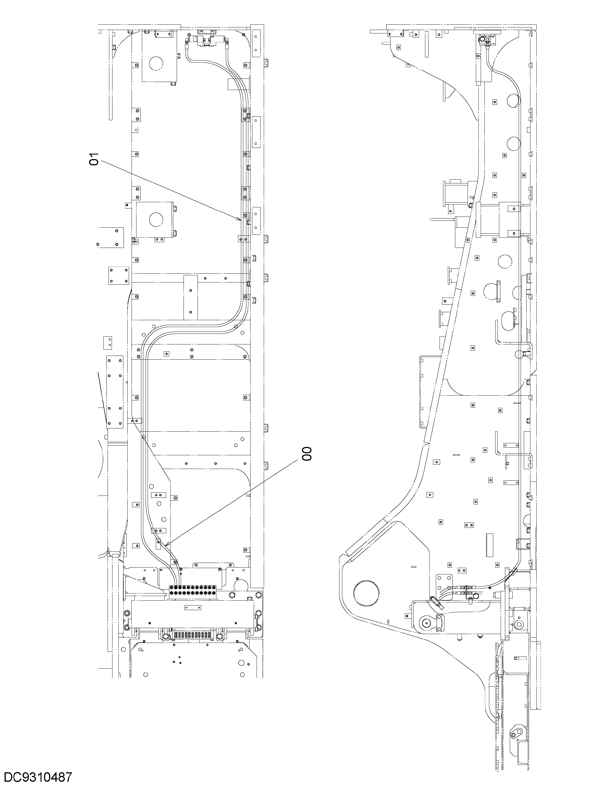 Схема Пилотные гидролинии (удлинитель) HITACHI ZX1800K-3