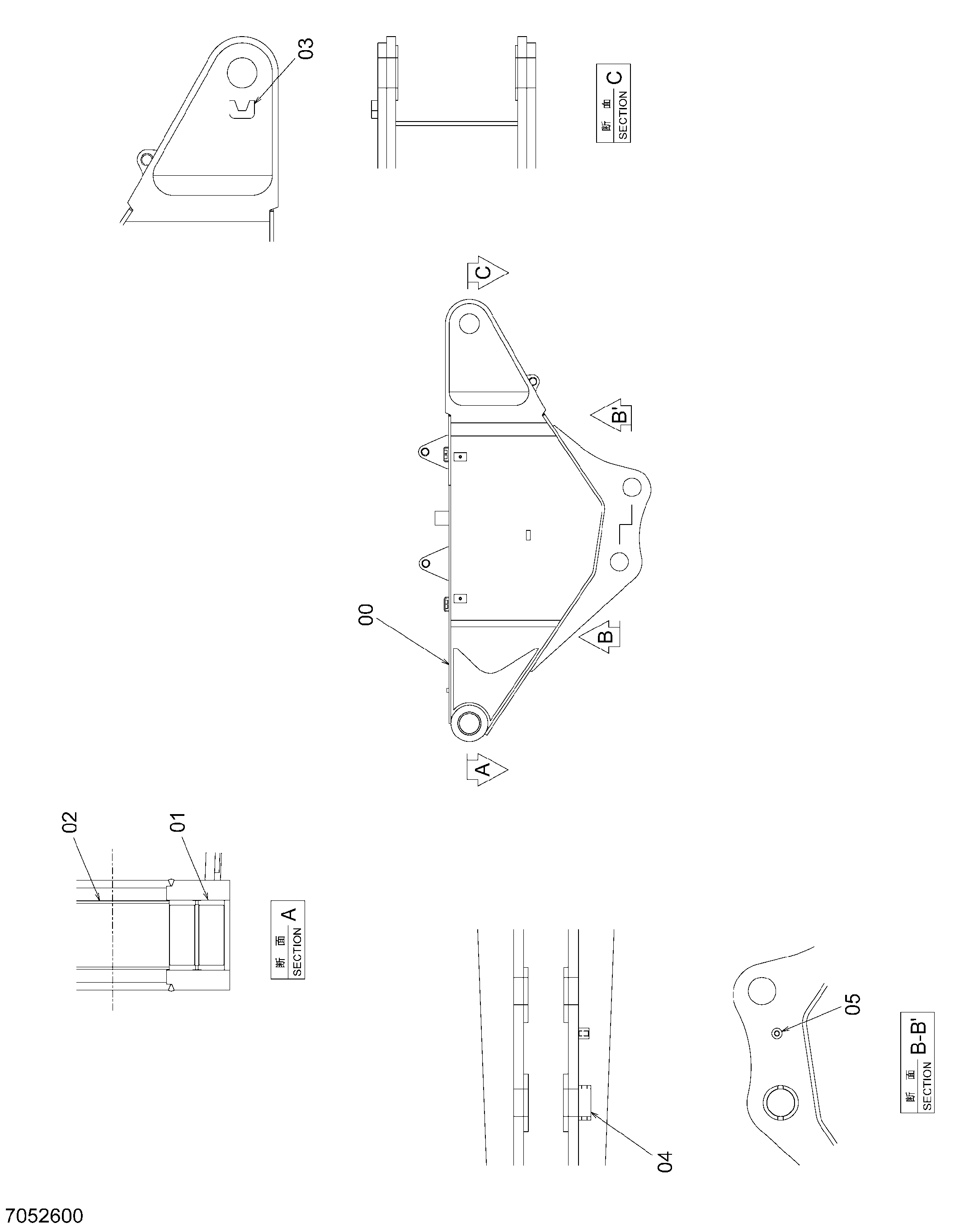 Схема Средний рукоять HITACHI ZX450-3