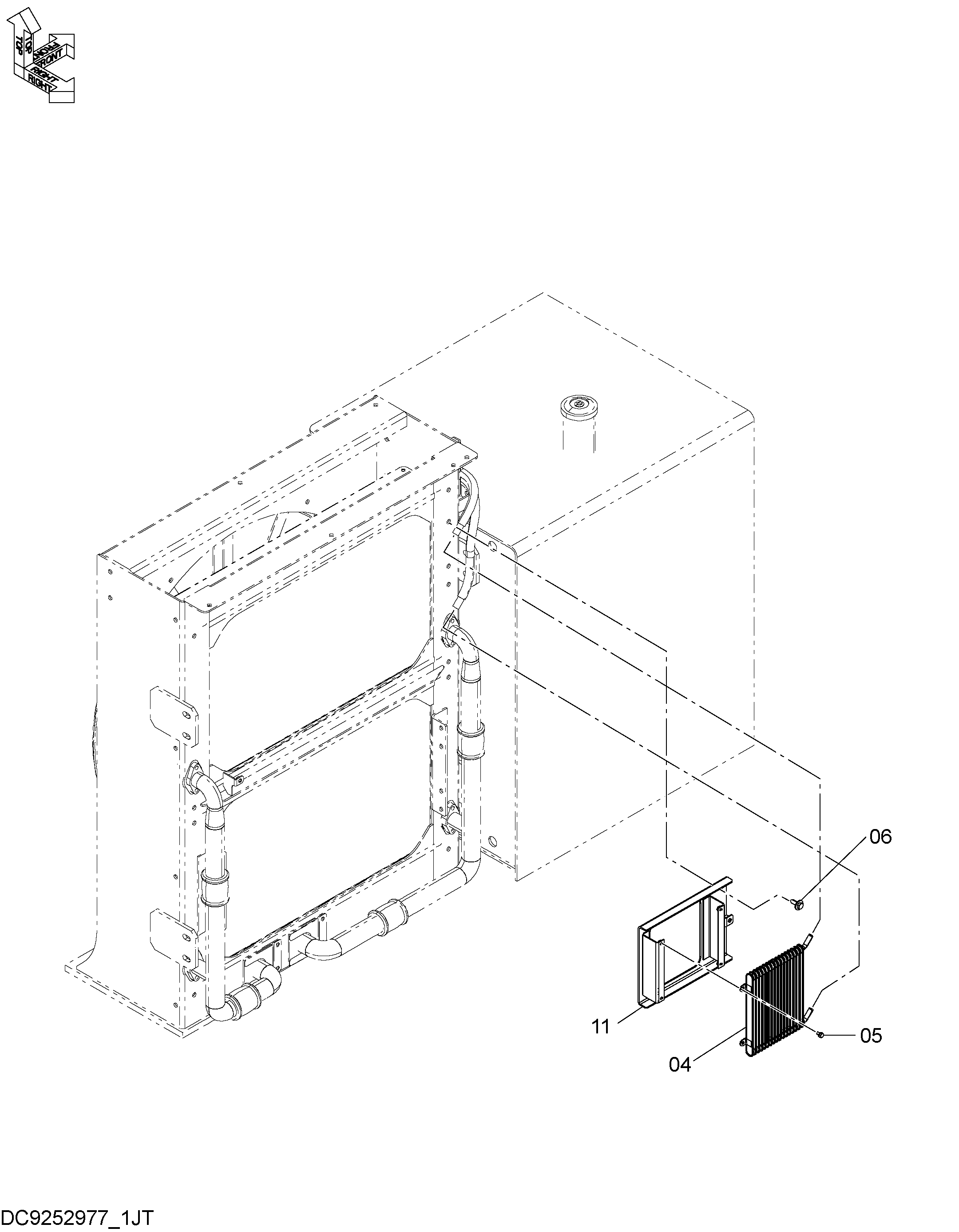 Схема Топливный радиатор HITACHI ZX1800K-3