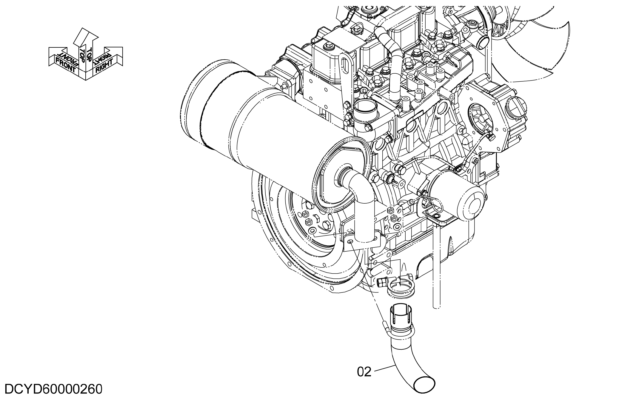 Схема Довнвард глушитель детали HITACHI ZX30U-5A