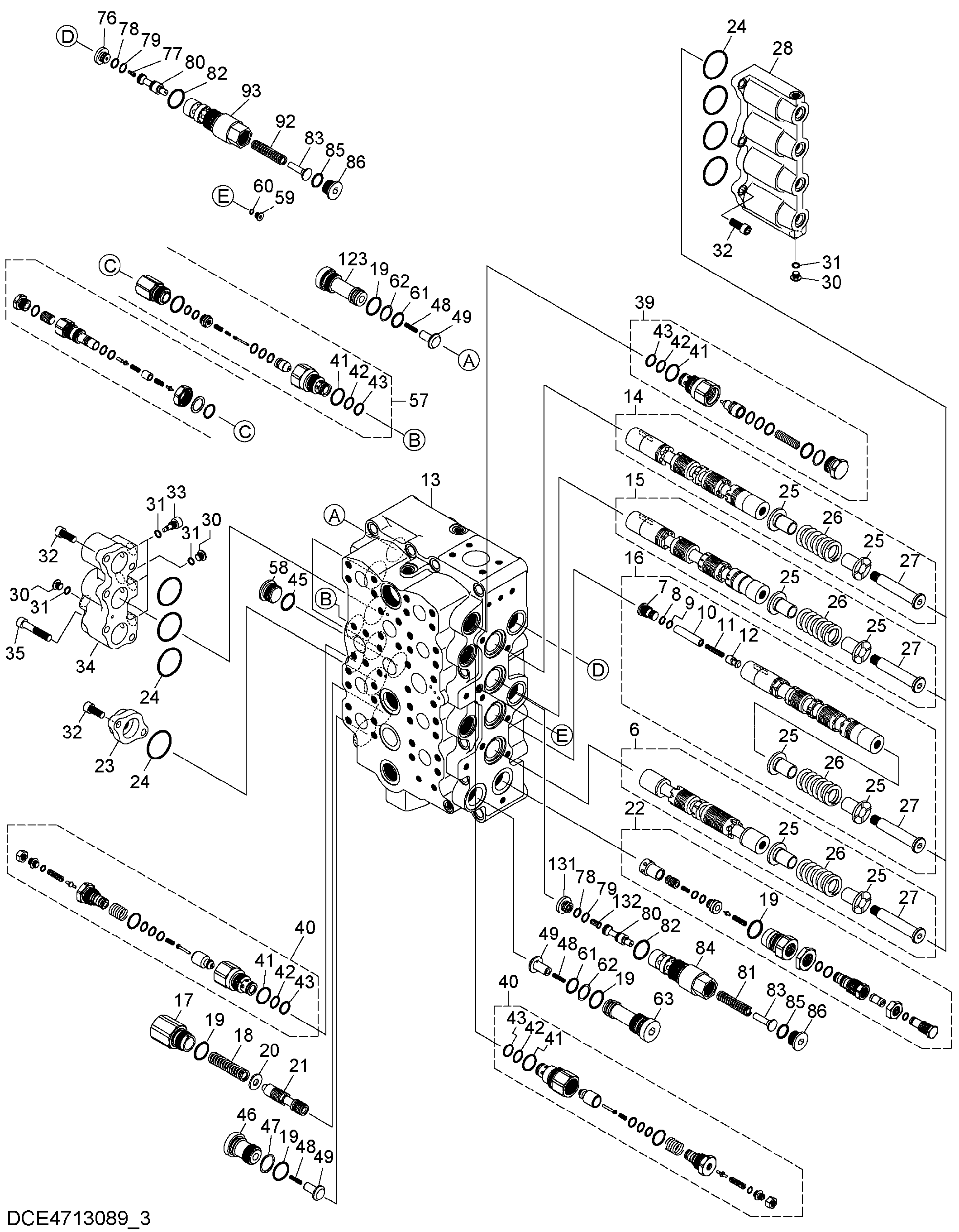 Схема Гидрораспределитель (3/4) HITACHI ZX870LC-5G