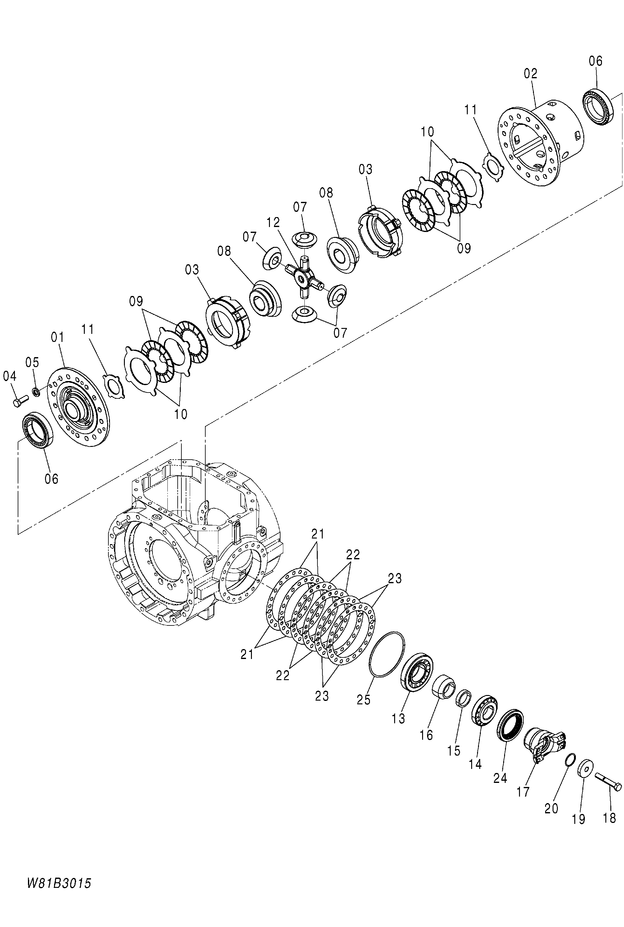 Схема Дифференциал (F R) HITACHI ZW150