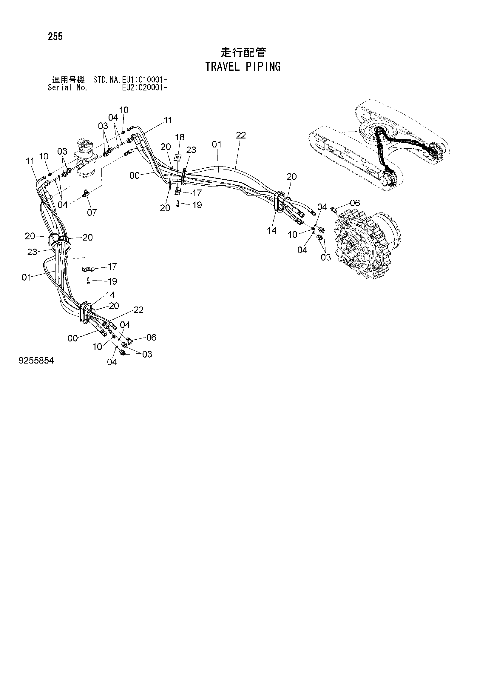 Схема Ход трубопроводы HITACHI ZX160LC-3-AMS