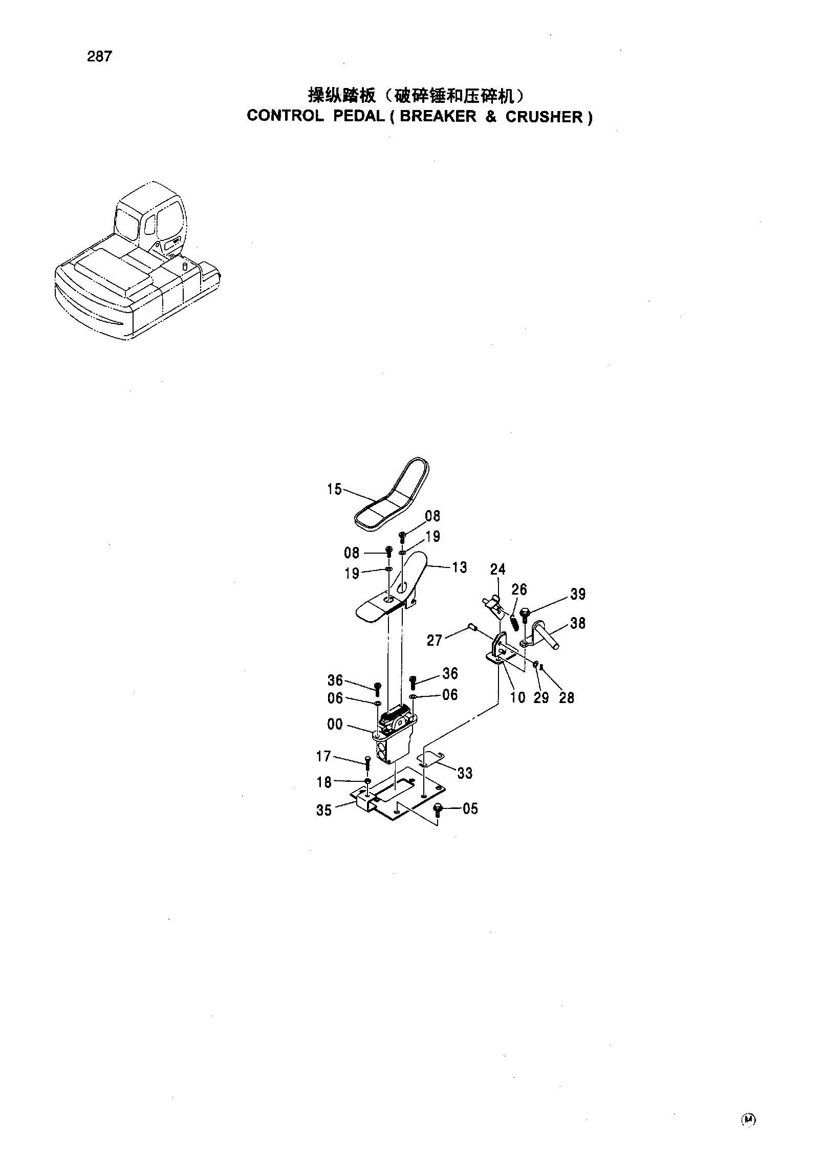 Схема CONTROL PEDAL ( BREAKER & CRUSHER ) HITACHI ZX200LC-HHE