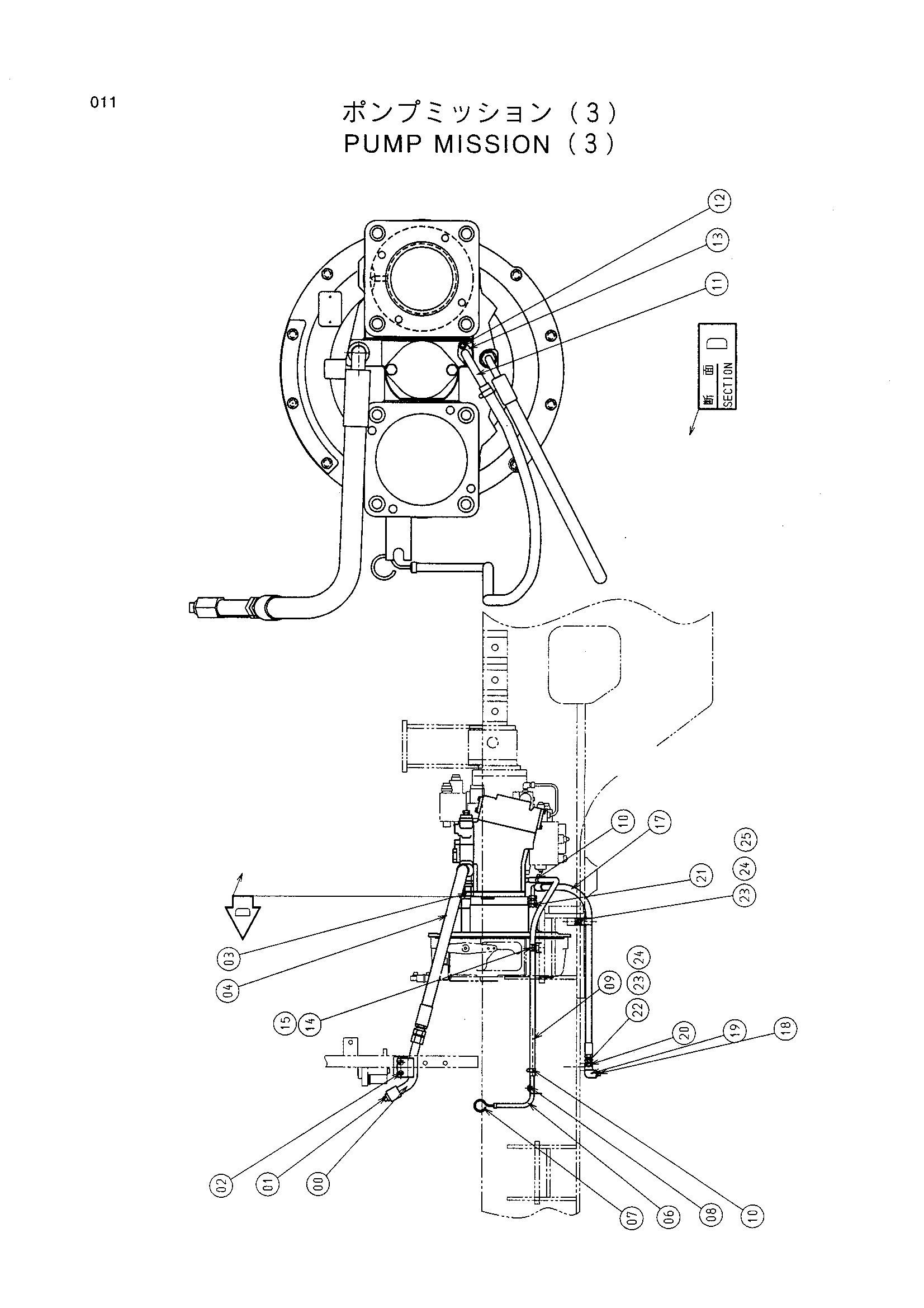 Схема Насос миссион (3) HITACHI LX80RS-2