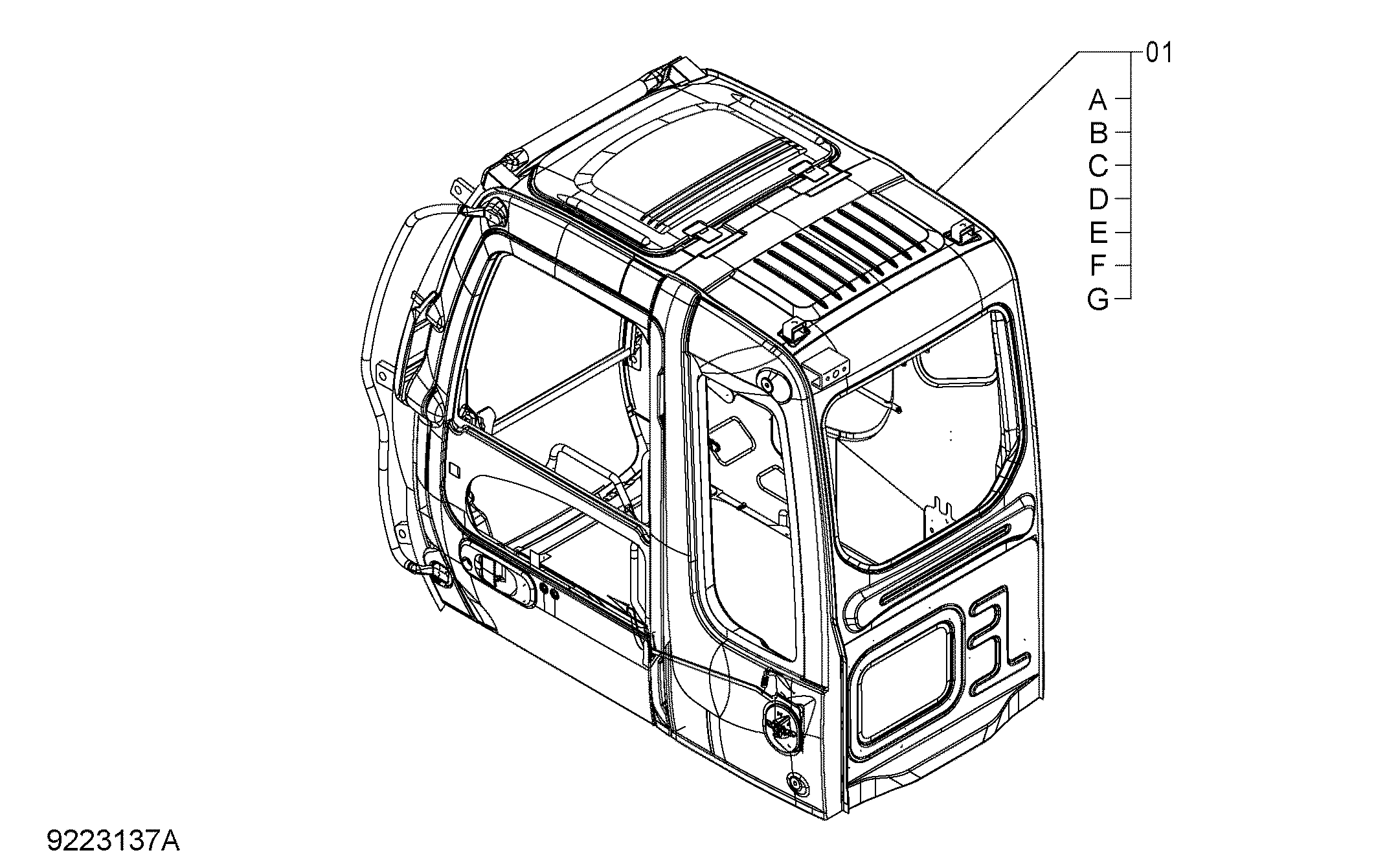 Схема Кабина (с защита сиденье) HITACHI MA200-G