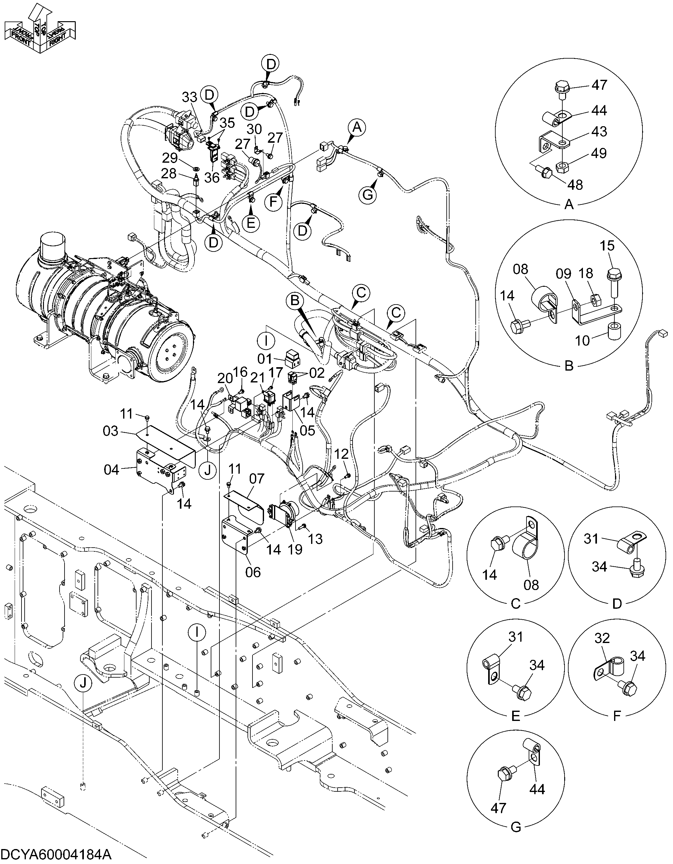 Схема Электрооборудование (задний)(3) HITACHI ZW250-5B