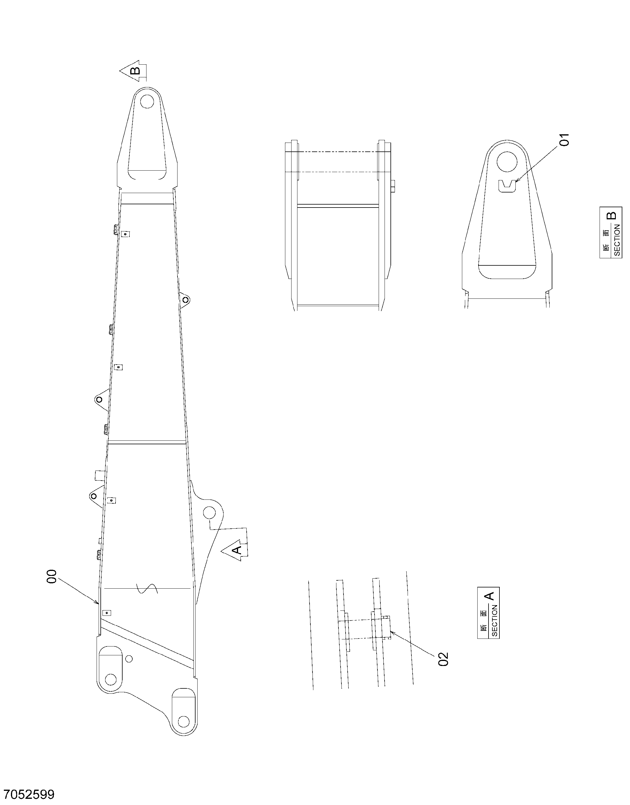 Схема Верхний стрела HITACHI ZX450-3