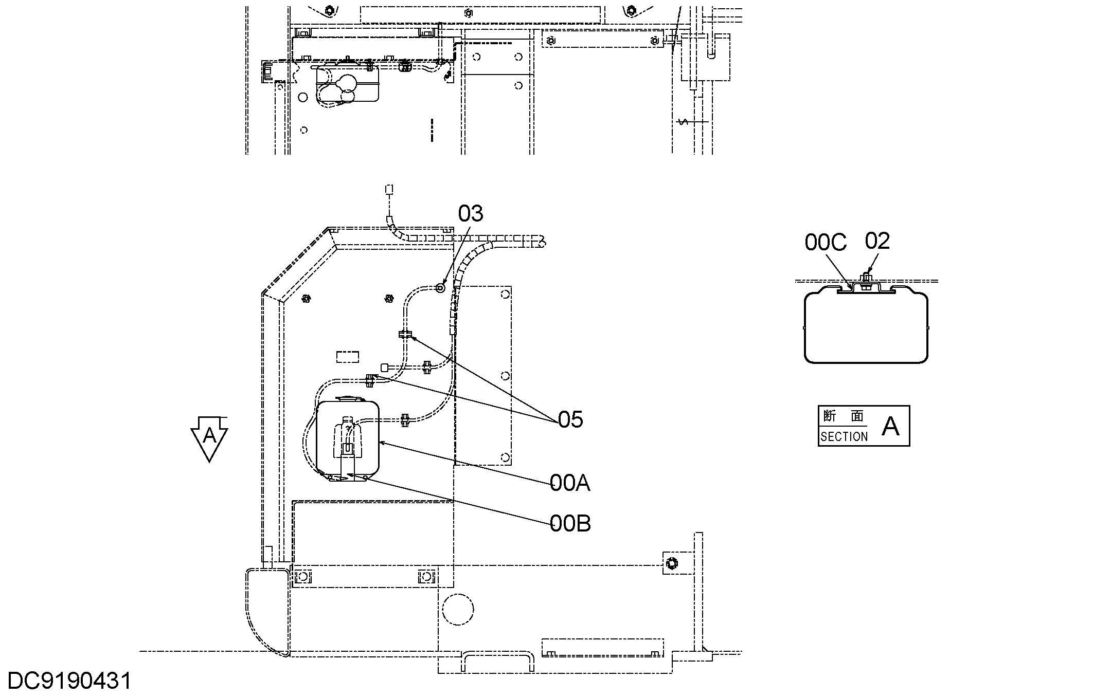 Схема Омыватель стекла HITACHI EX90L-5