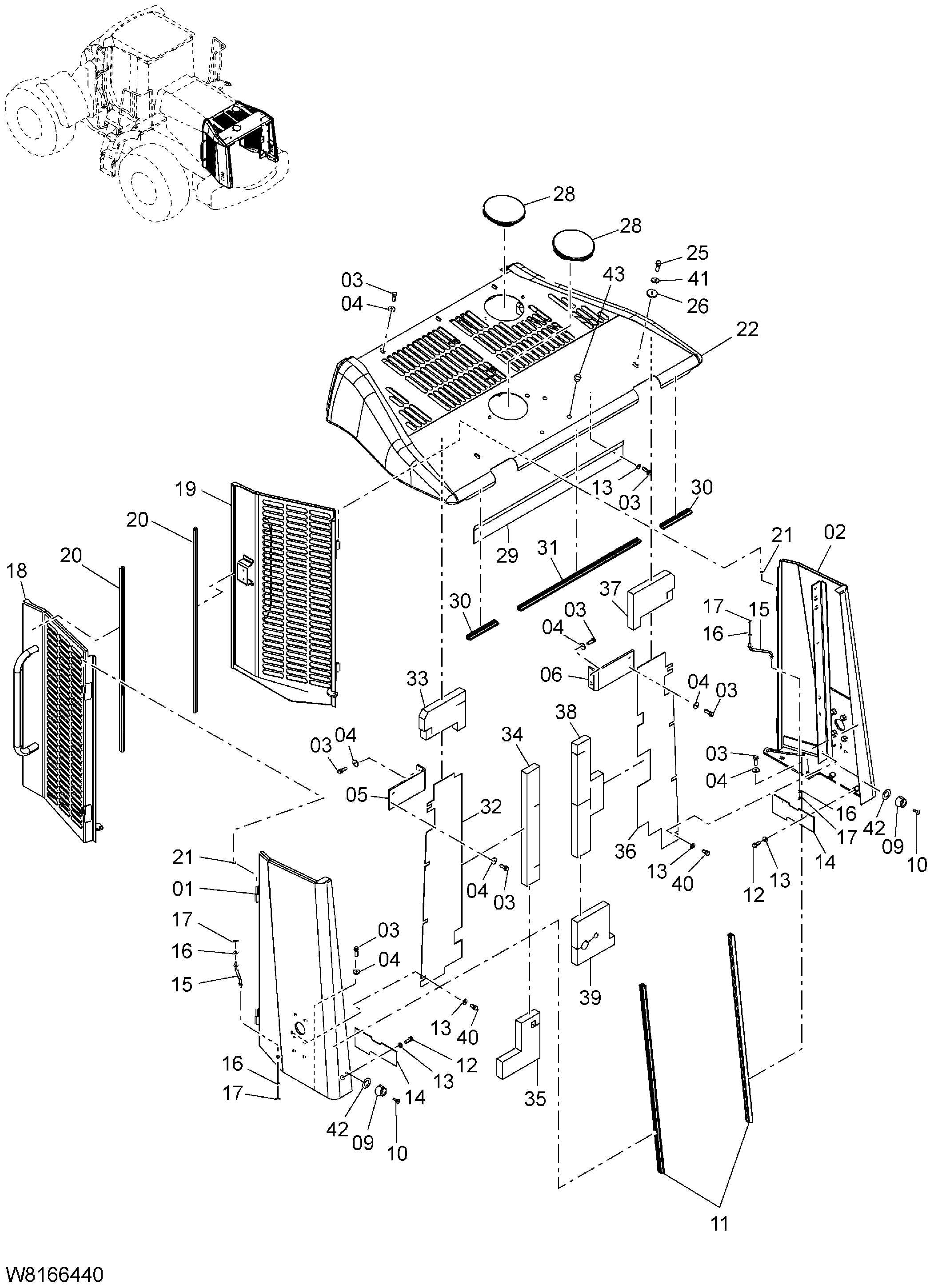 Схема Крышка(2) HITACHI ZW220-HCMF