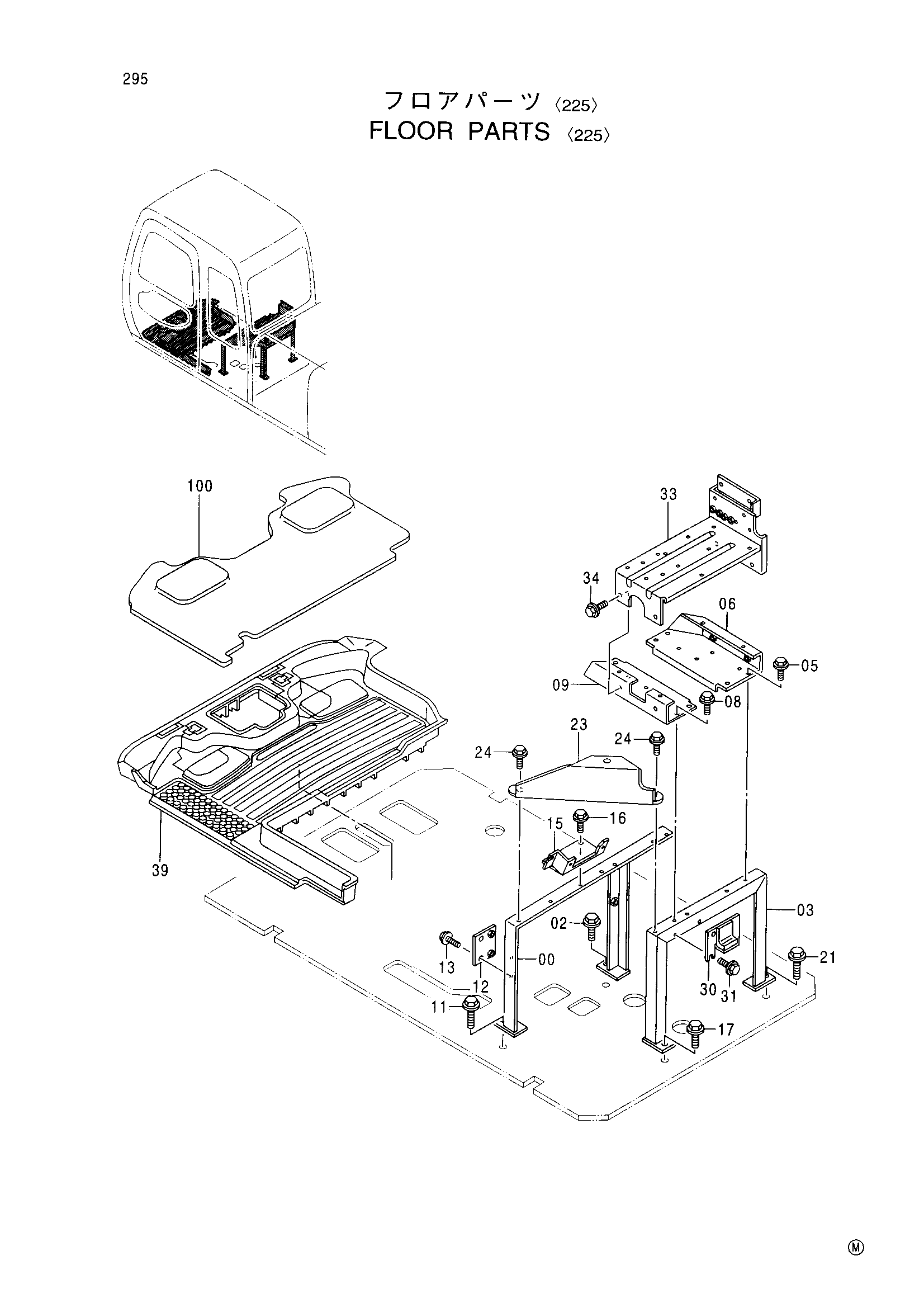 Схема Детали пола <225> HITACHI EX225USR(LC)