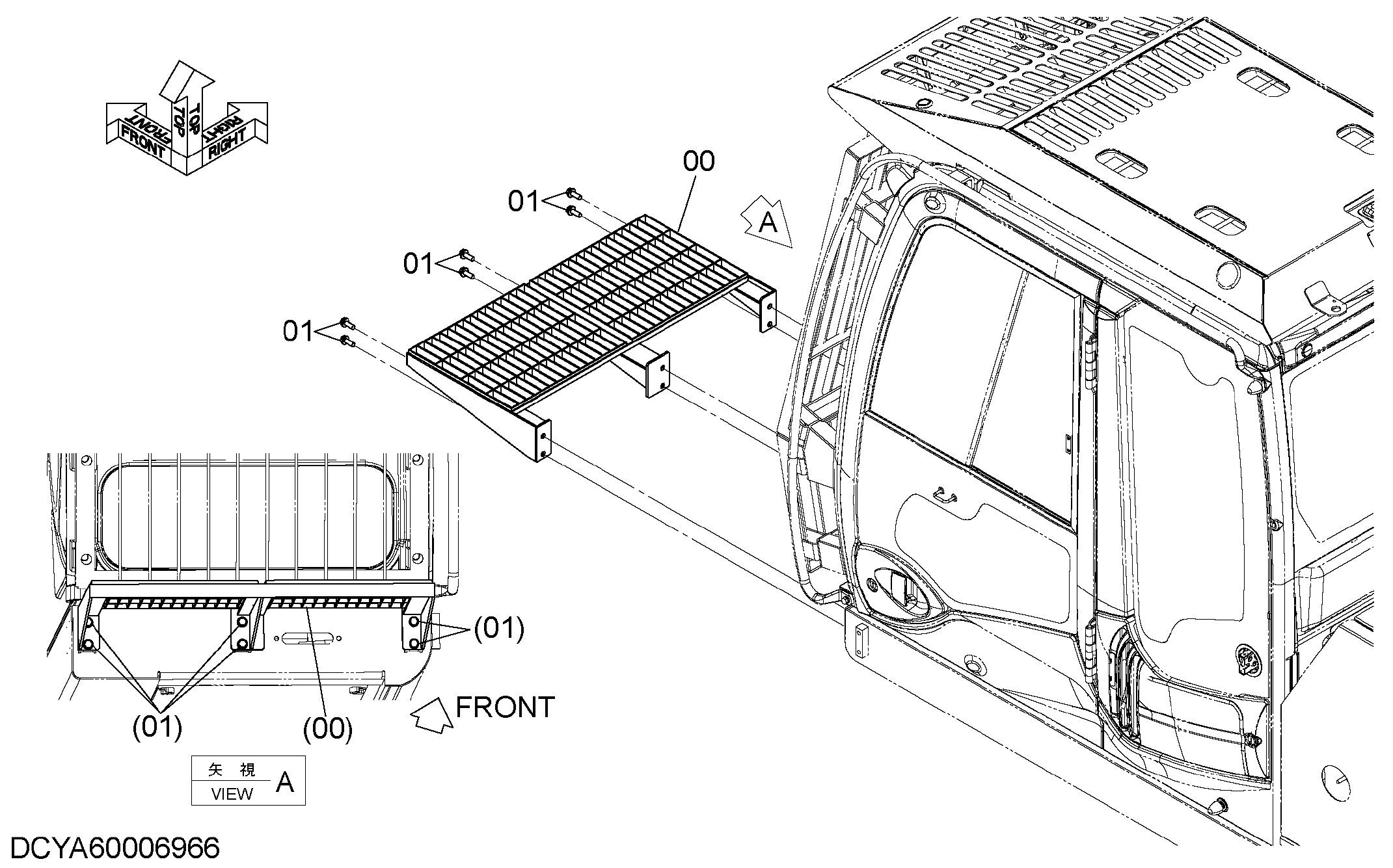 Схема Кабина передний ступень HITACHI ZX350K-3