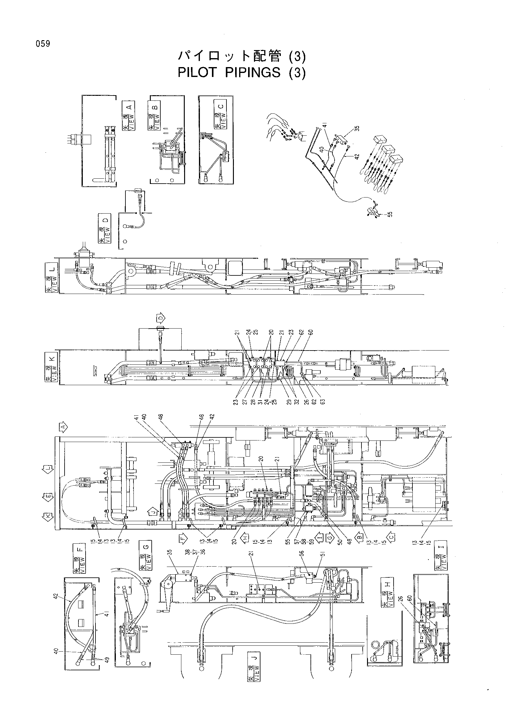 Схема Пилотный трубопроводы (3) HITACHI KH300