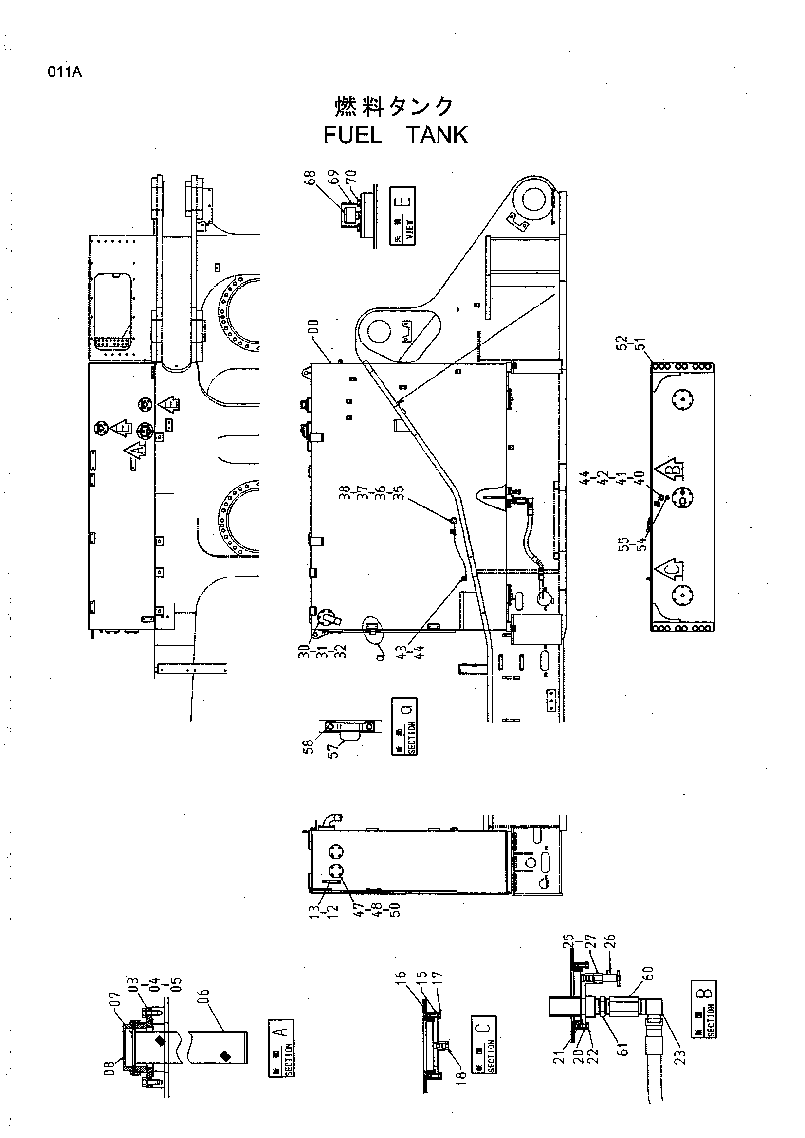 Схема Топливный бак HITACHI EX2500-5