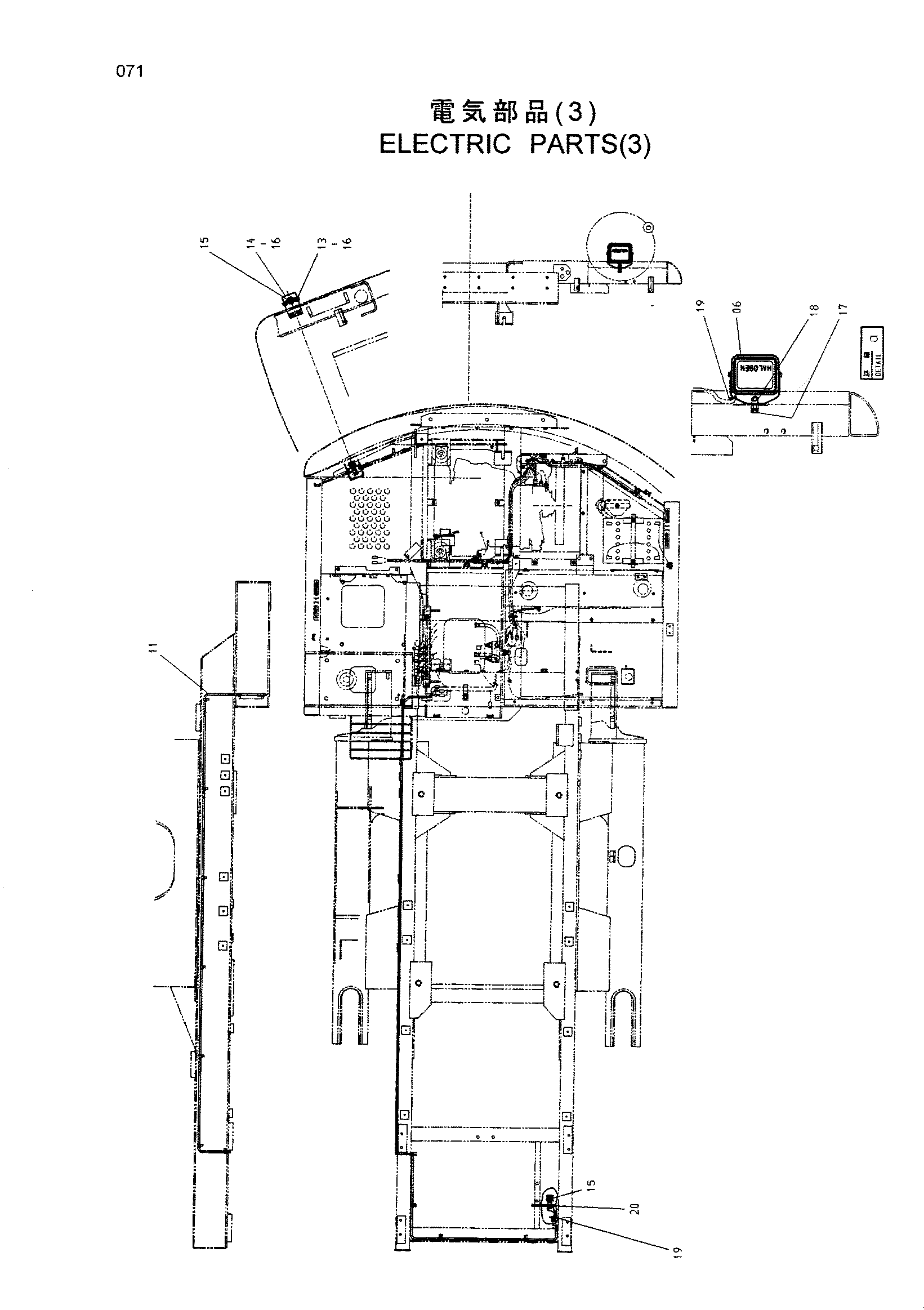 Схема Электрооборудование (3) HITACHI HR240G