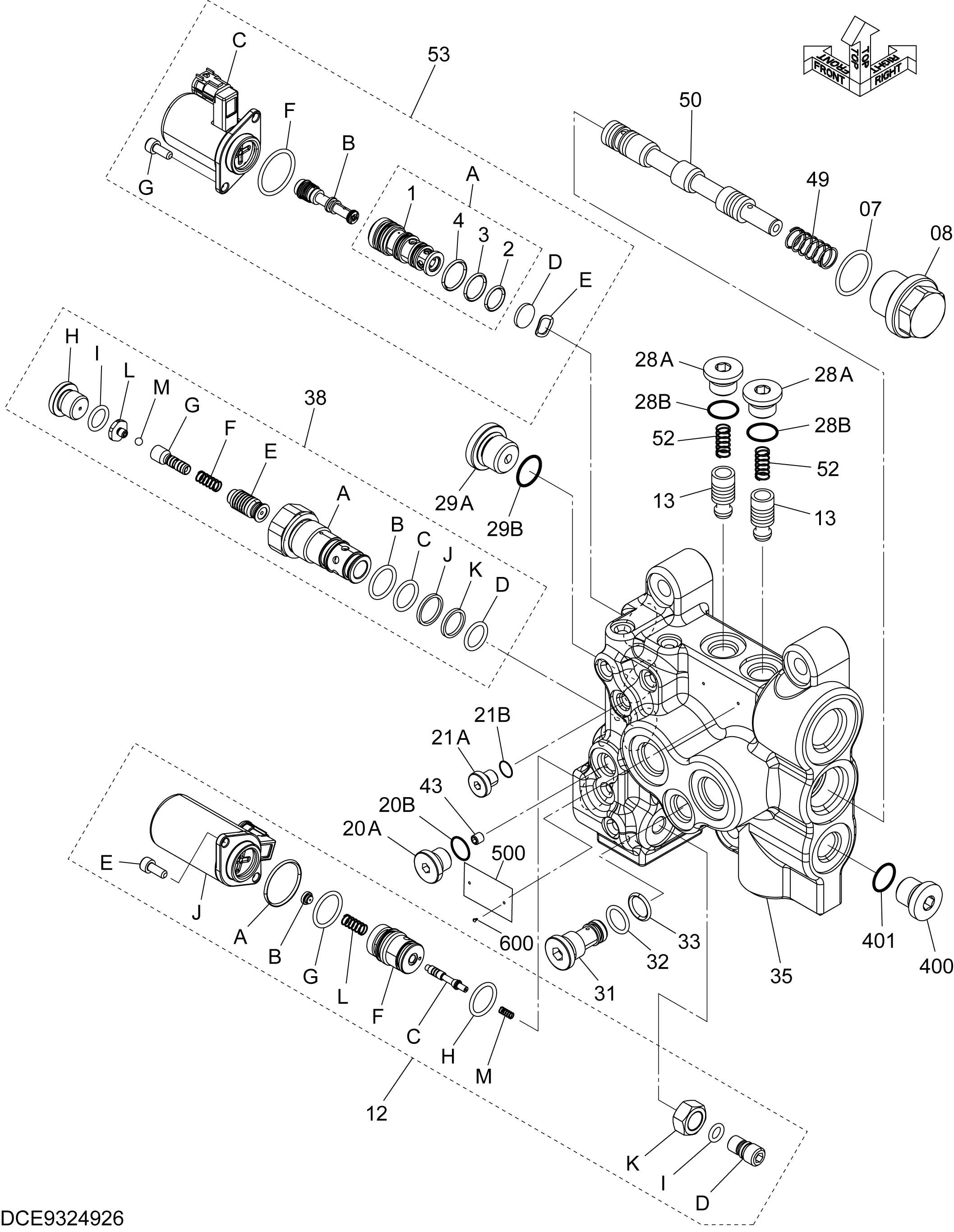 Схема Гидрораспределитель HITACHI ZW250-5B