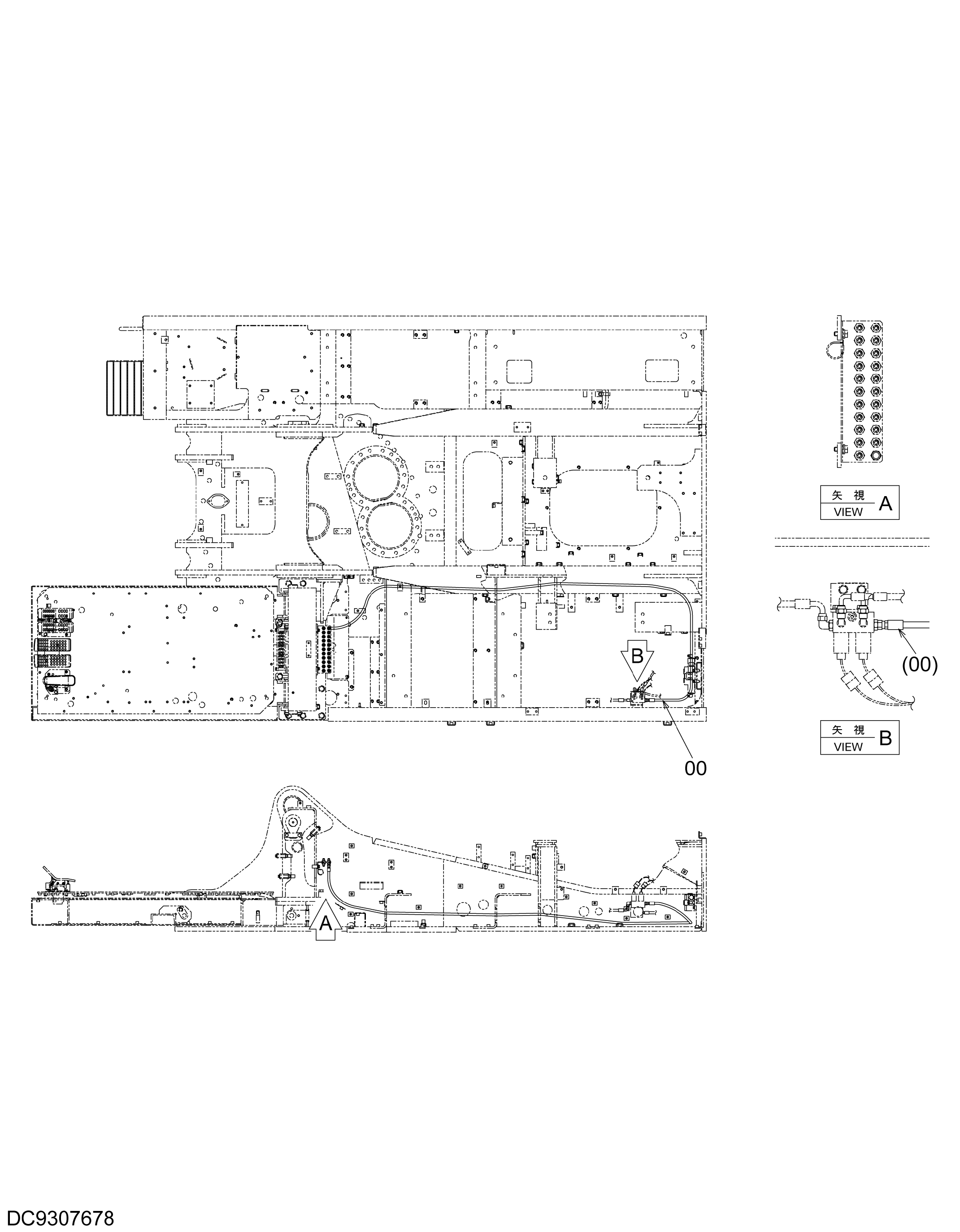 Схема Пилотные гидролинии (электрический) педаль(правый)(рама) HITACHI ZX470H-3