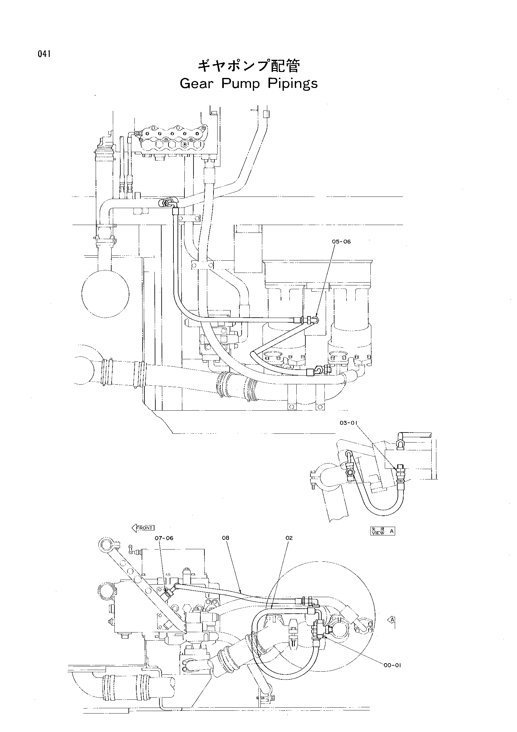 Схема Шестерня насос трубопроводы HITACHI RX2000