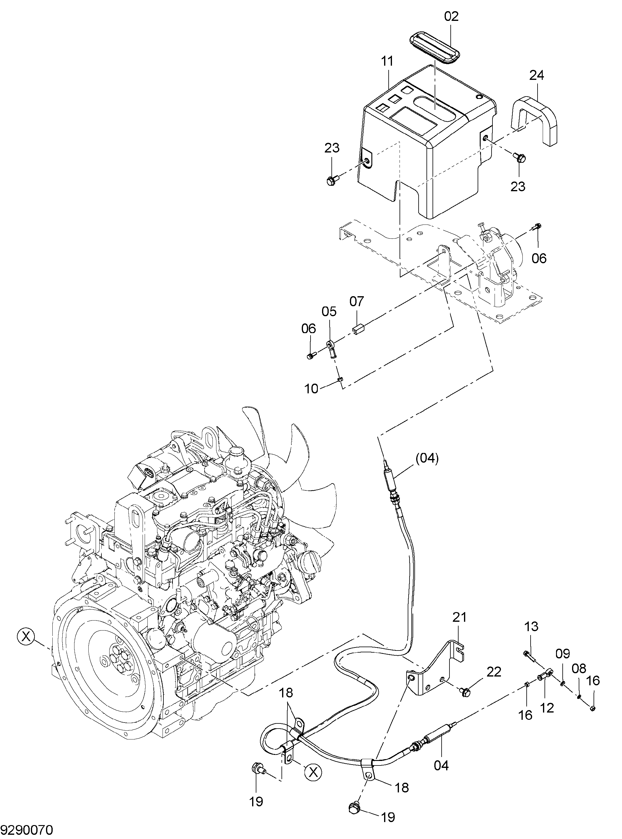 Схема Управление двигателем (1) HITACHI ZX14-3
